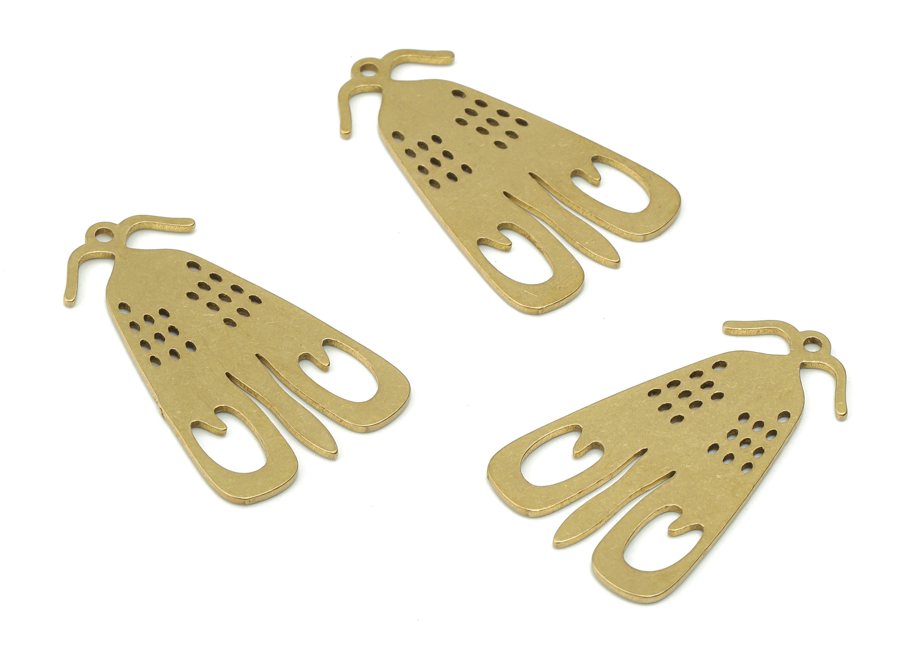Brass Moth Earring Charms - Raw Brass Moth Pendant - DIY Jewelry Making Supplies - 30.9mm x 18.74mm x 0.85mm - PPA0332 - DOMEDBAZAAR