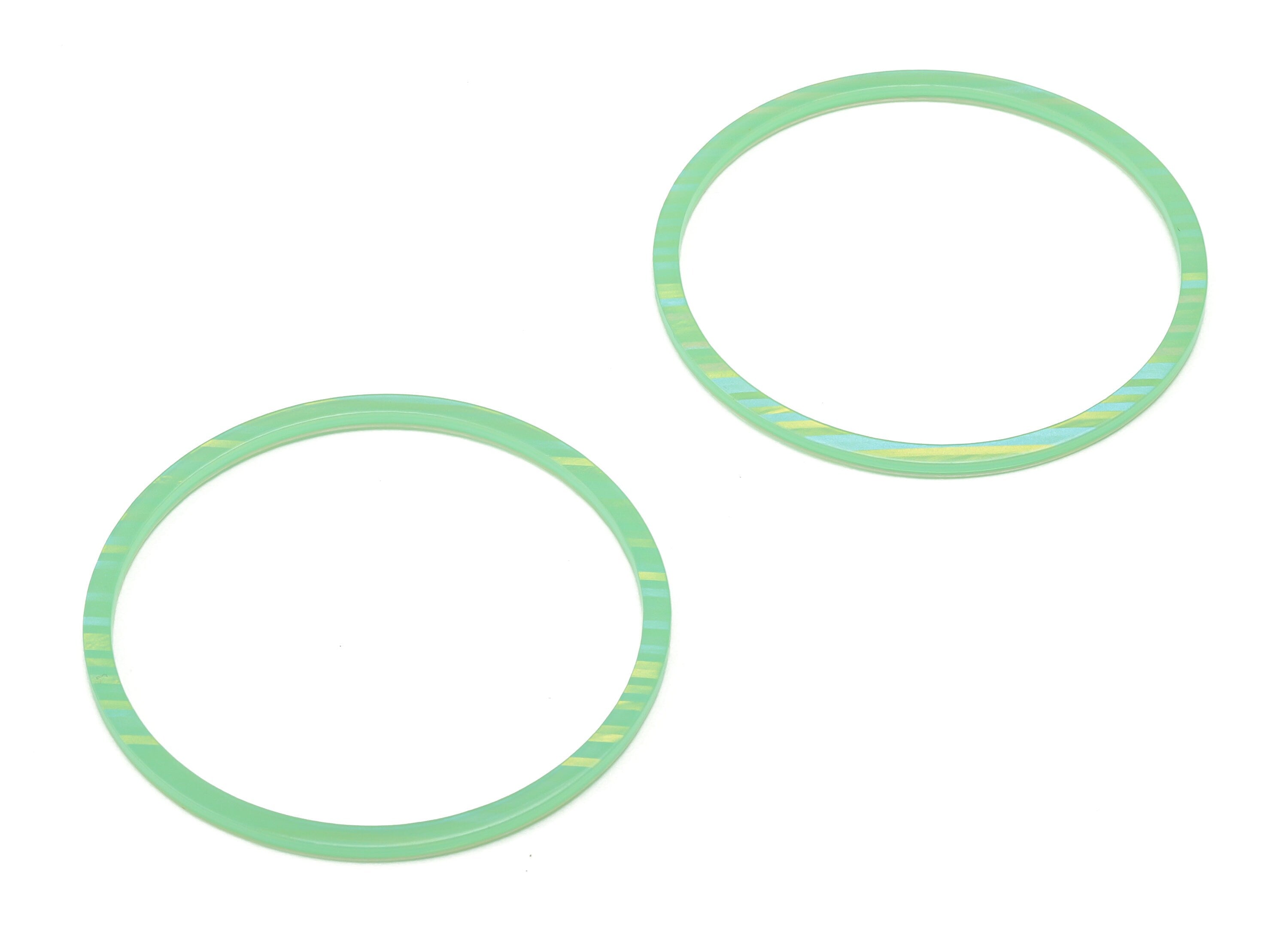 Acrylic Hoop Earring Connector - Acrylic Circle Pendant - No Hole - Jewelry Supplies - Color Code: A727- 56.33x56.25x2.36mm - AC2357-A727 - DOMEDBAZAAR