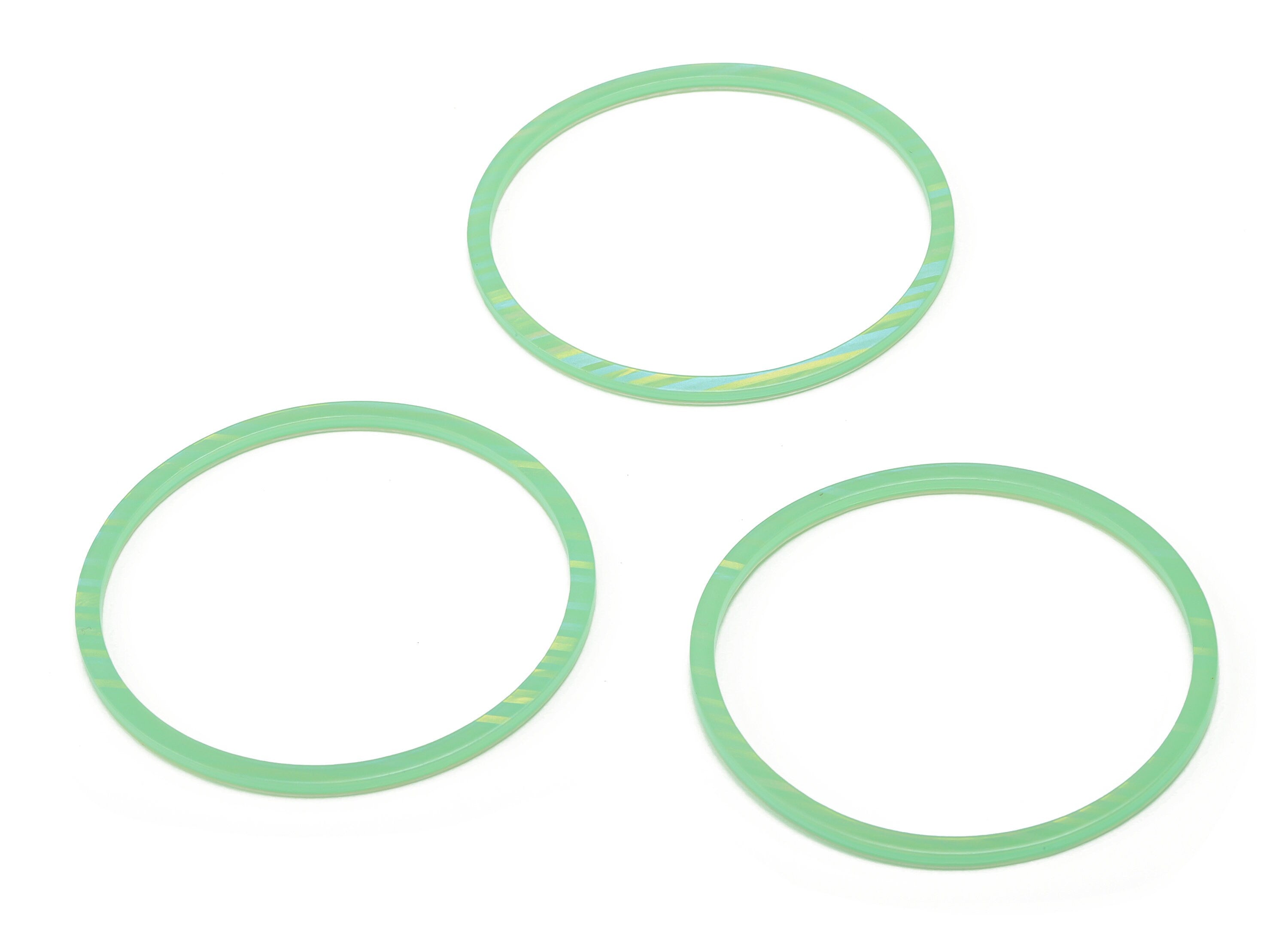 Acrylic Hoop Earring Connector - Acrylic Circle Pendant - No Hole - Jewelry Supplies - Color Code: A727- 56.33x56.25x2.36mm - AC2357-A727 - DOMEDBAZAAR