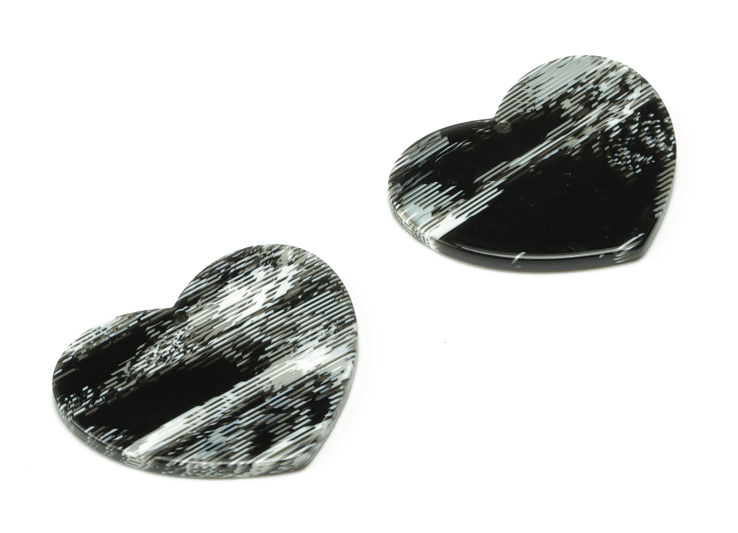Acetate Heart Earring Charms - Acetate Heart Pendant - Jewelry Making Supplies - Color Code:A737 - 31.17x27.81x2.52mm - AC2365-A737 - DOMEDBAZAAR
