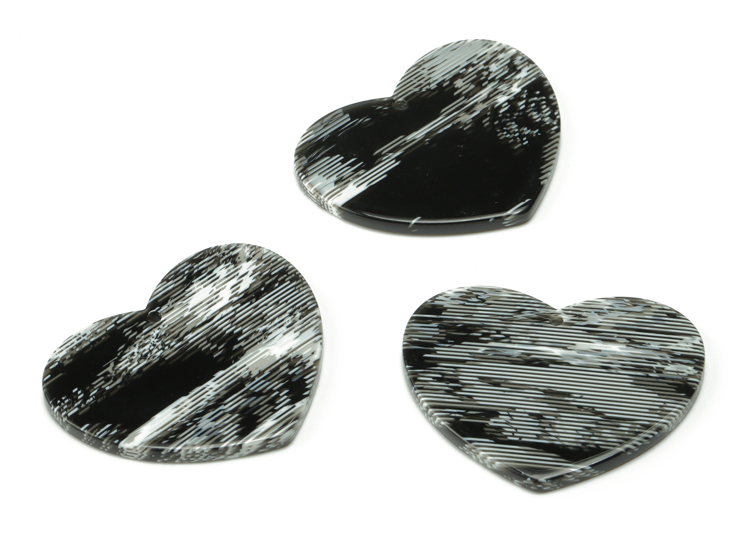 Acetate Heart Earring Charms - Acetate Heart Pendant - Jewelry Making Supplies - Color Code:A737 - 31.17x27.81x2.52mm - AC2365-A737 - DOMEDBAZAAR