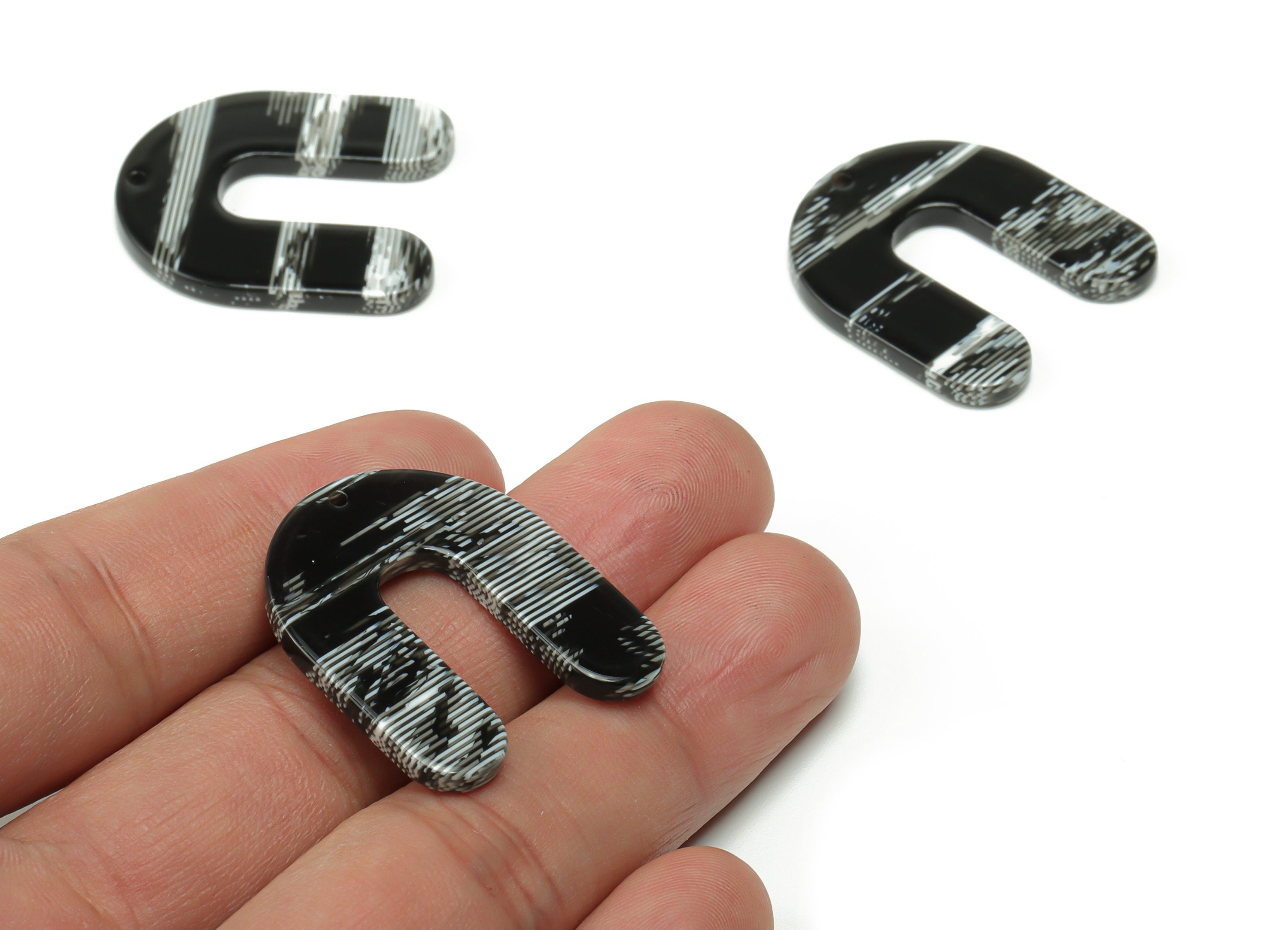 Acetate U Earring Charms - Acetate U Pendant - Jewelry Making Supplies - Color Code:A737 - 30.89x27.56x2.76mm - AC2367-A737 - DOMEDBAZAAR