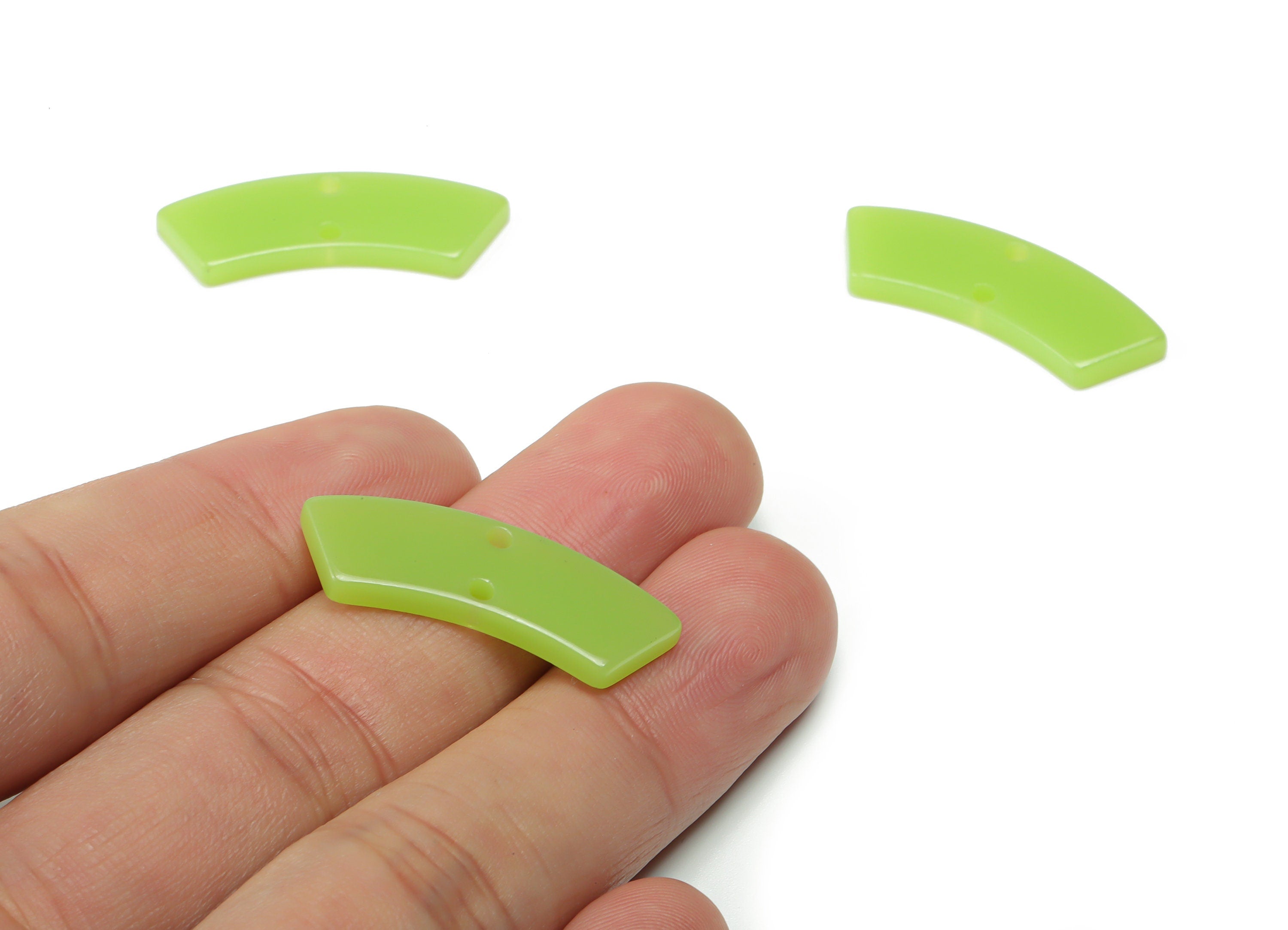 Acrylic Earring Charms - Irregular Shaped Connector - Arc Shaped 2 Hole - Jewelry Supplies - Color Code:A734 - 30.75X9.78X2.67mm-AC2326-A734 - DOMEDBAZAAR