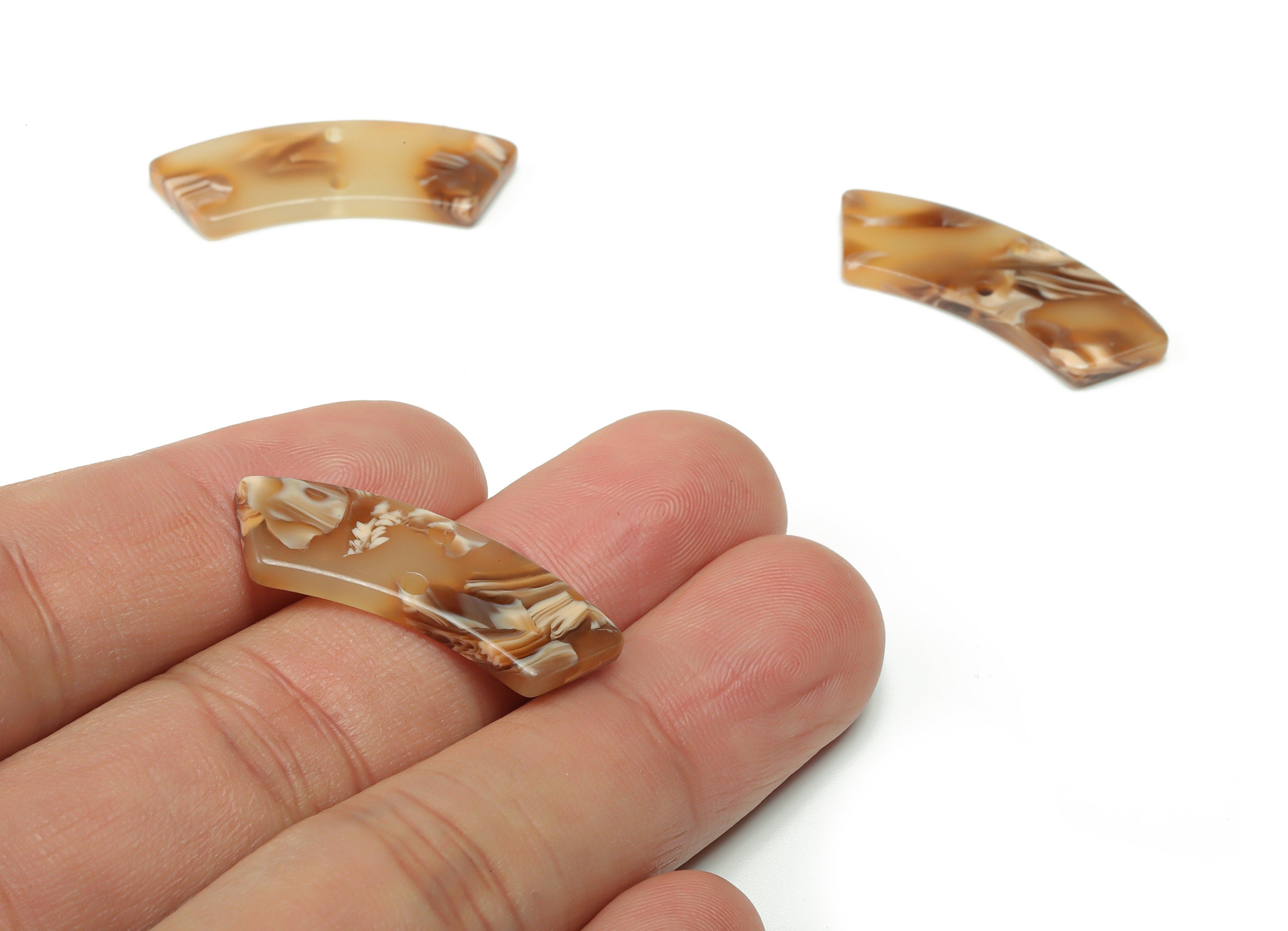 Acrylic Earring Charms - Irregular Shaped Connector - Arc Shaped 2 Hole - Jewelry Supplies - Color Code:A726 - 30.81X9.76X2.56mm-AC2326-A726 - DOMEDBAZAAR