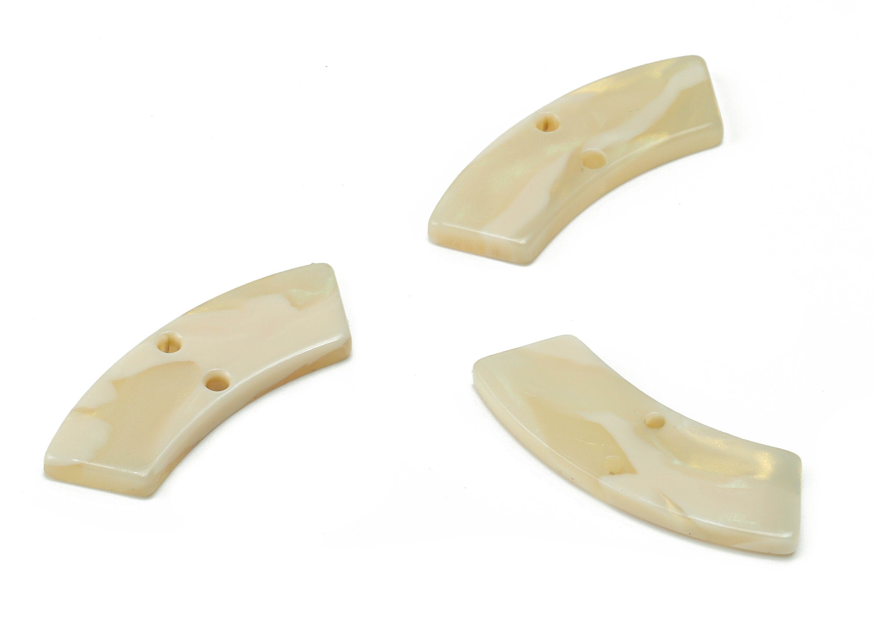 Acrylic Earring Charms - Irregular Shaped Connector - Arc Shaped 2 Hole - Jewelry Supplies - Color Code:A725 - 30.87x9.77x2.54mm-AC2326-A725 - DOMEDBAZAAR