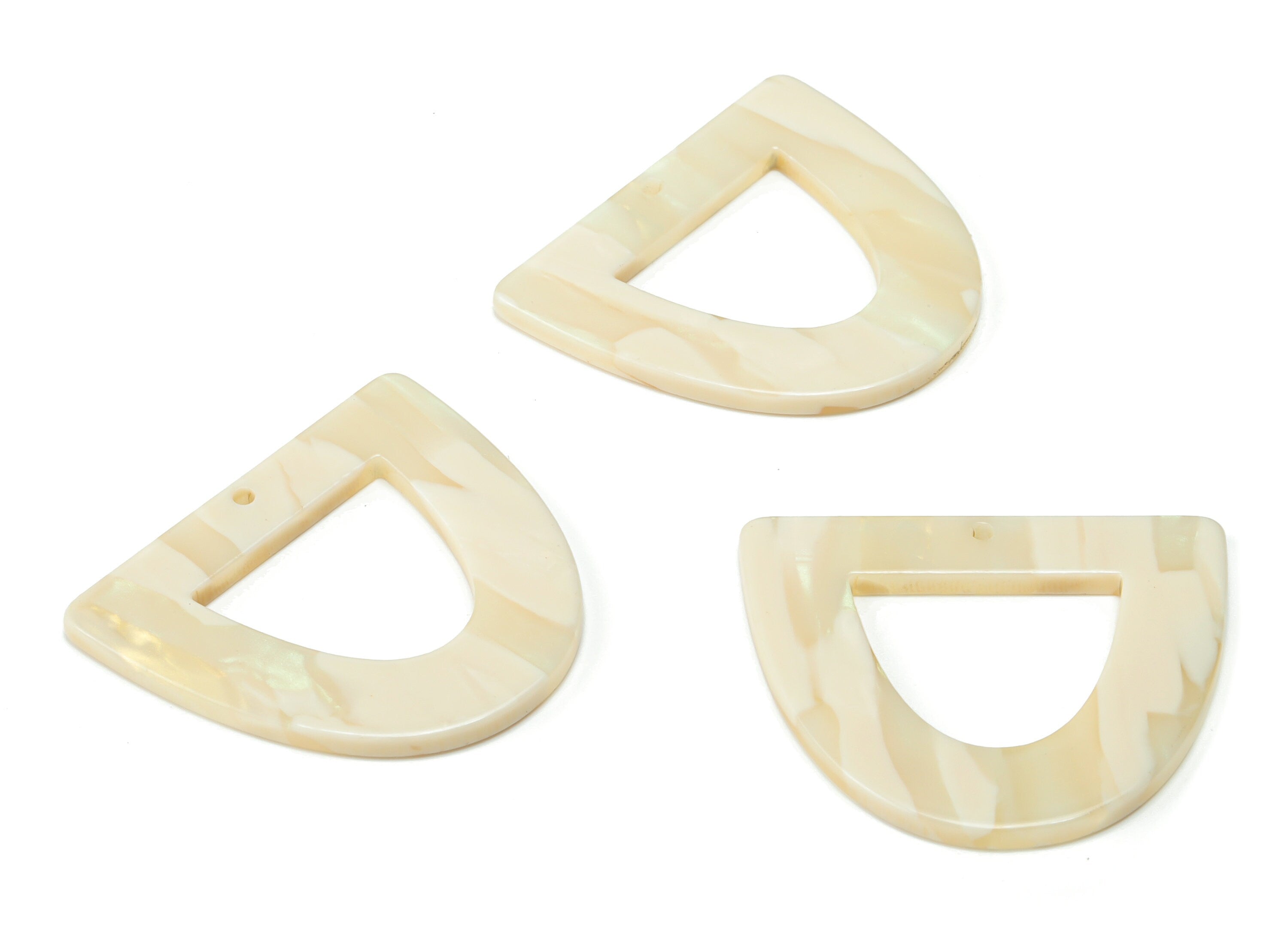 Acrylic D Earring Charms - Acrylic Half Ellipse Pendant - Jewelry Making Supplies - Color Code: A725 - 39.3x34.18x2.54mm - AC2327-A725 - DOMEDBAZAAR