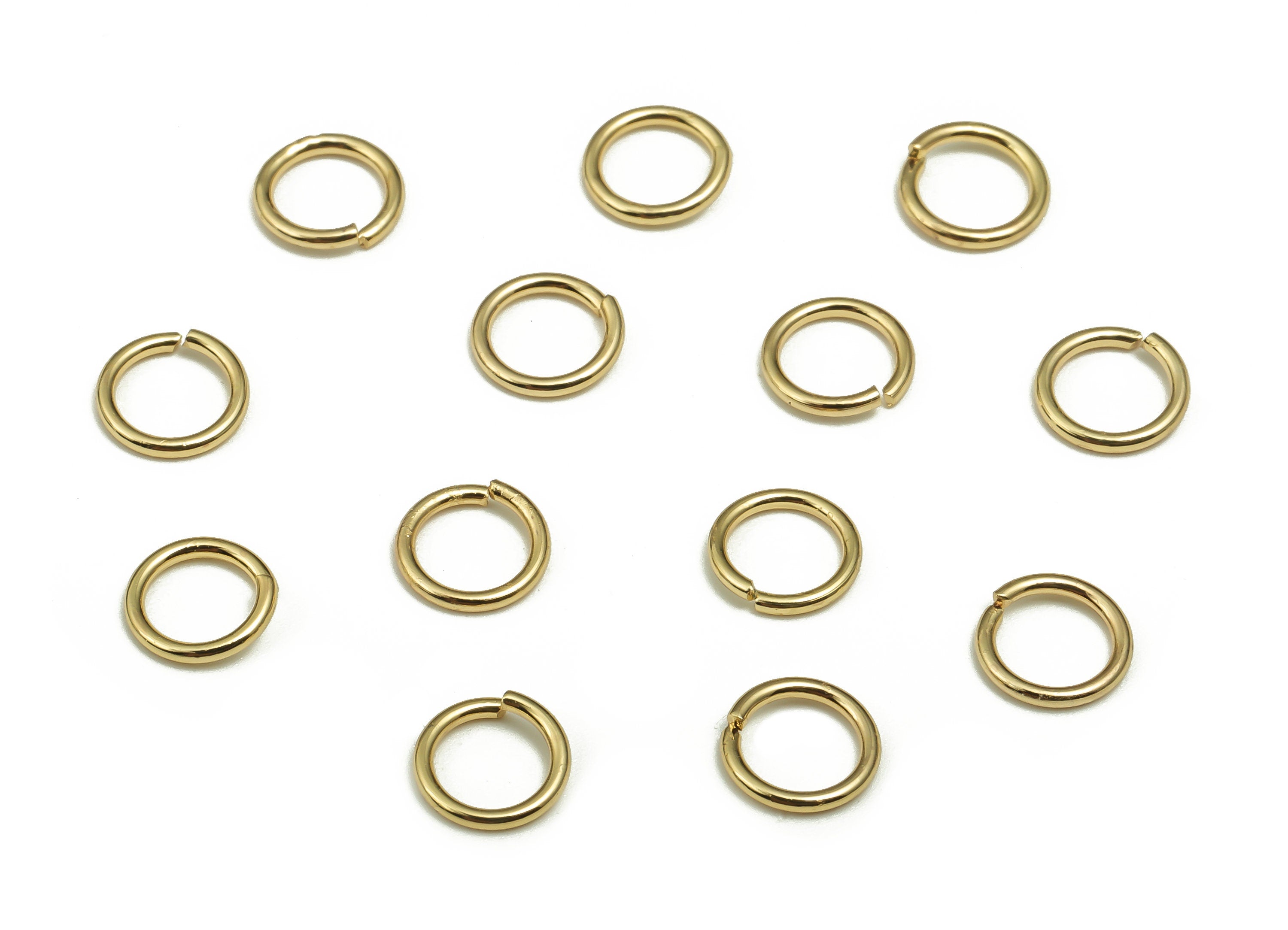 Brass Open Jump Rings - 6x0.8mm - Gold Open Jump Rings - 18K Real Gold Plated Brass - Jewelry Making Supplies - 6x6x0.8mm - RGP4138-6*0.8 - DOMEDBAZAAR