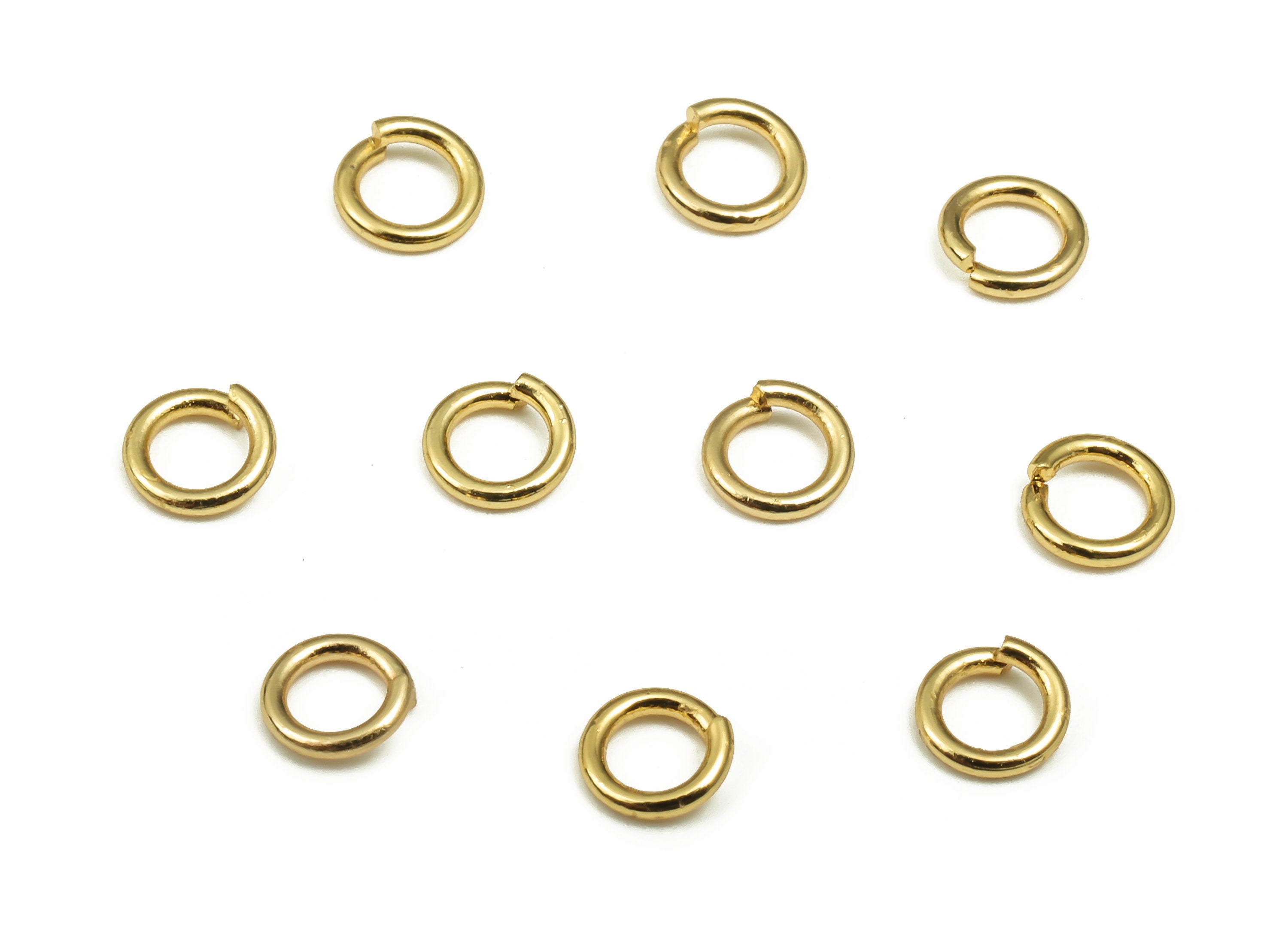 Brass Open Jump Rings - 4x0.7mm - Gold Open Jump Rings - 18K Real Gold Plated Brass - Jewelry Making Supplies - 4x4x0.7mm - RGP4138-4*0.7 - DOMEDBAZAAR