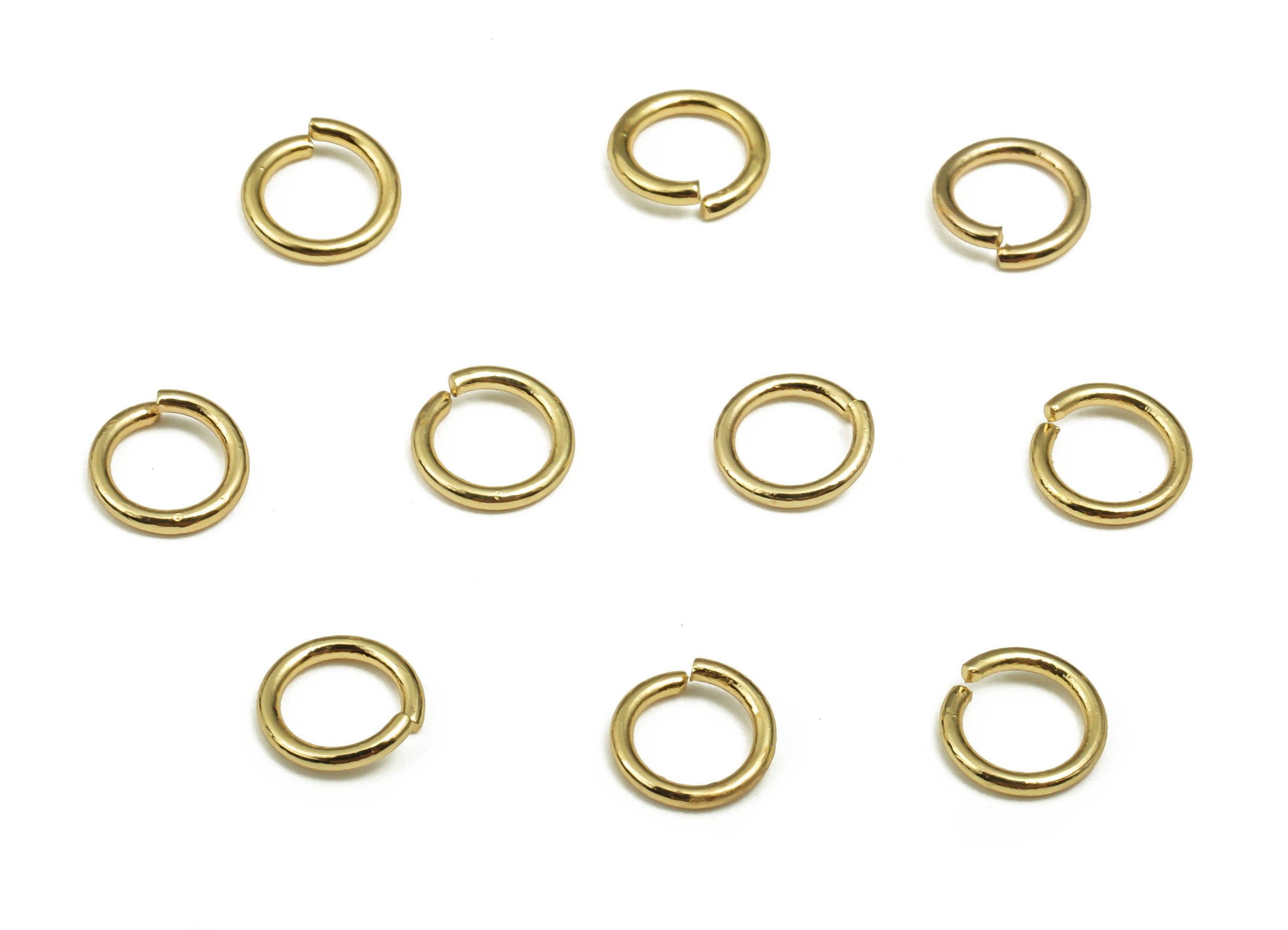 Brass Open Jump Rings - 5x0.8mm - Gold Open Jump Rings - 18K Real Gold Plated Brass - Jewelry Making Supplies - 5x5x0.8mm - RGP4138-5*0.8 - DOMEDBAZAAR