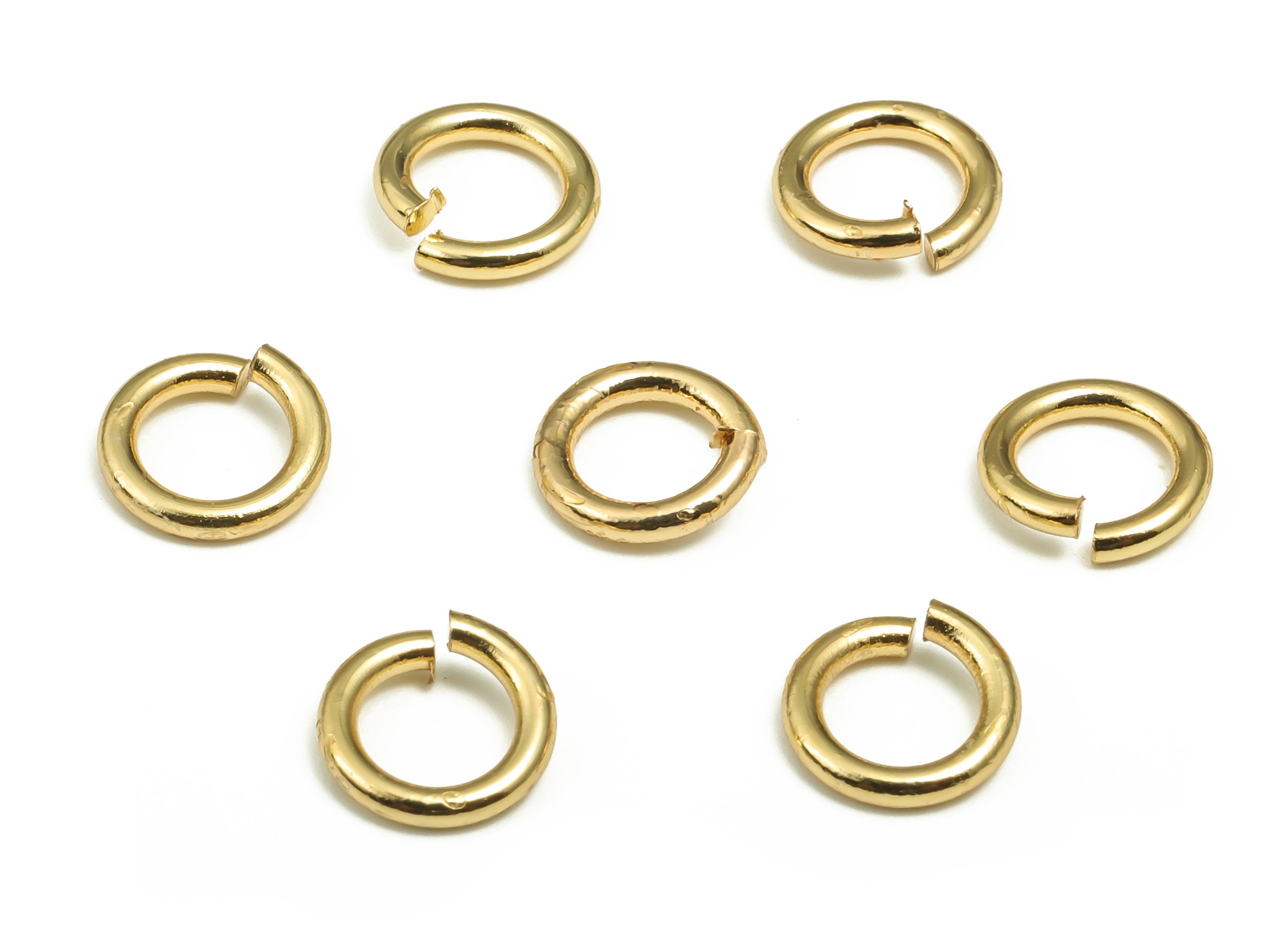 Brass Open Jump Rings - 7x1.2mm - Gold Open Jump Rings - 18K Real Gold Plated Brass - Jewelry Making Supplies - 7x7x1.2mm - RGP4138-7*1.2 - DOMEDBAZAAR