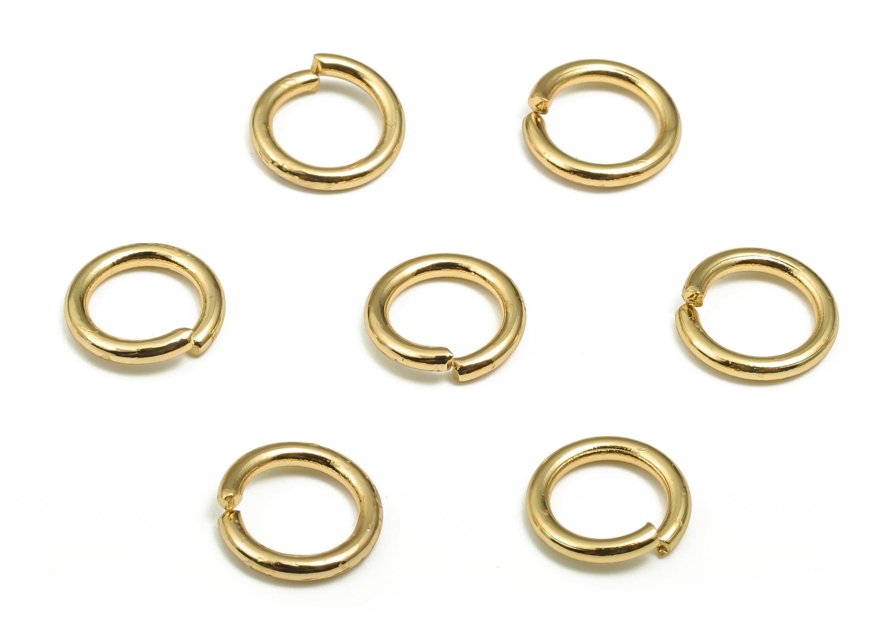 Brass Open Jump Rings - 8x1.2mm - Gold Open Jump Rings - 18K Real Gold Plated Brass - Jewelry Making Supplies - 8x8x1.2mm - RGP4138-8*1.2 - DOMEDBAZAAR