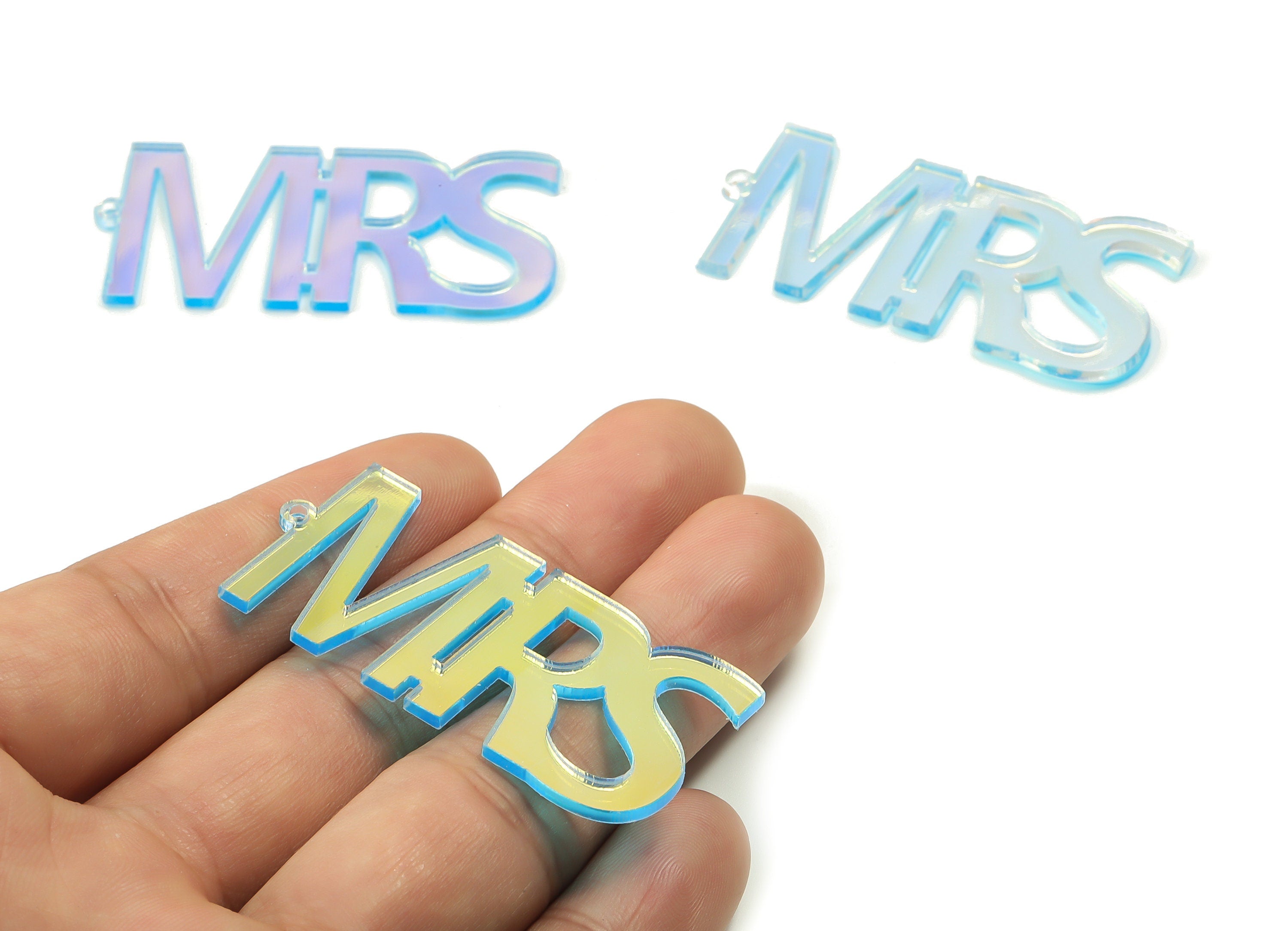 Acrylic MRS Pendant - Colorful Acrylic MRS Earring Charms - Jewelry Making Supplies - Color Code:A575 - 50.35x24.26x1.64mm - AC2341-A575 - DOMEDBAZAAR