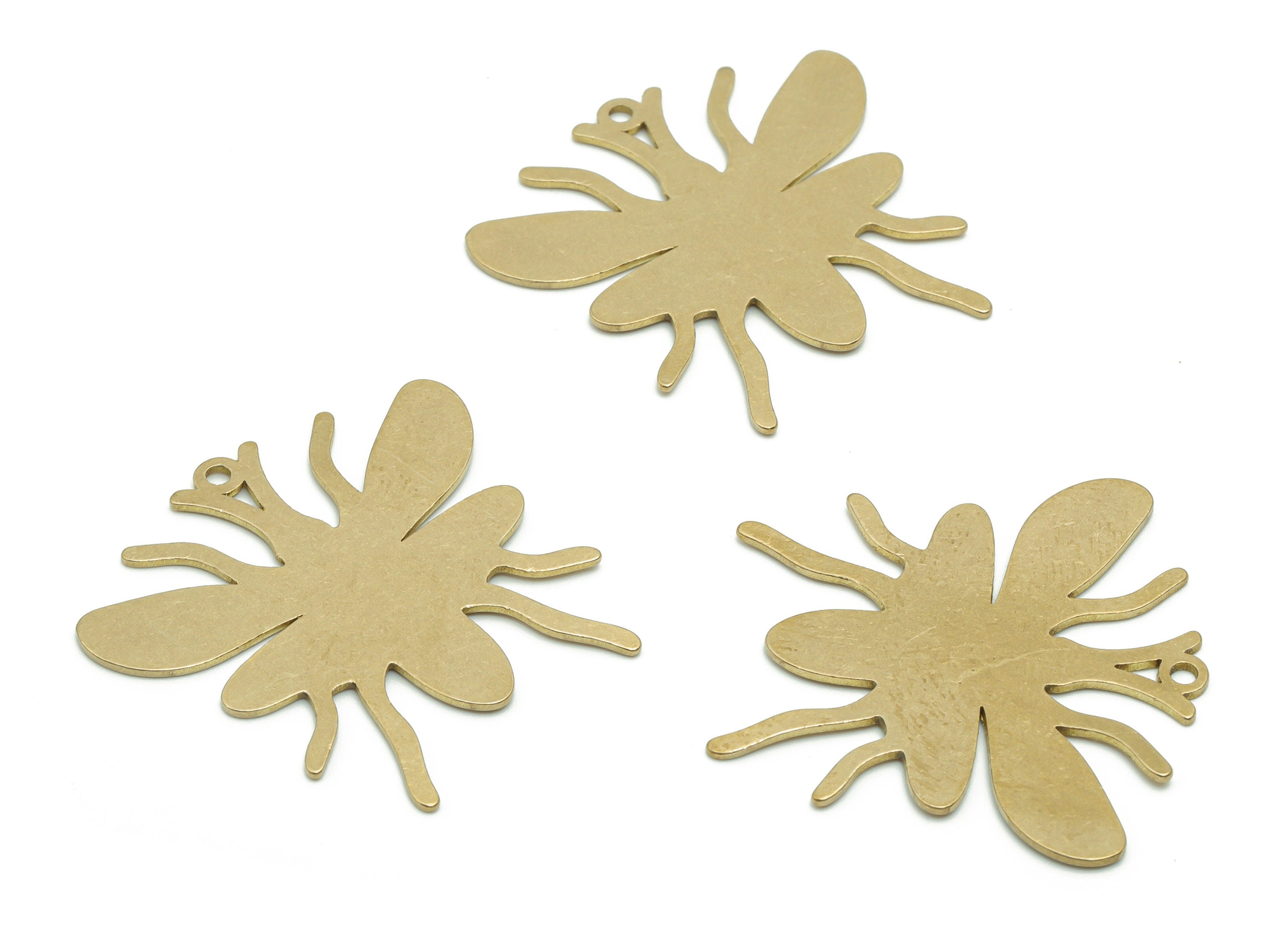 Personalized Stamping Blank - Brass Moth Earring Charms - Raw Brass Moth Pendant - Jewelry Making Supplies - 29.76x28.99x0.66mm - PPA0537 - DOMEDBAZAAR