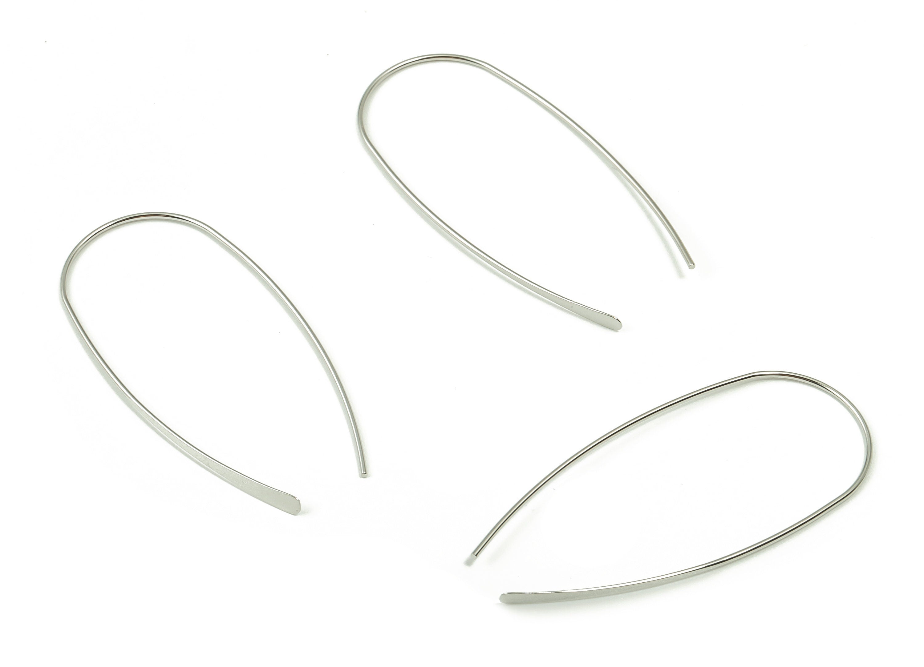 White Gold U Earring Wire - Brass U Earring Wire - 18K Real White Gold Plated  Brass - Jewelry Supplies - 50.19x21.72x0.86mm - RGP4168S - DOMEDBAZAAR