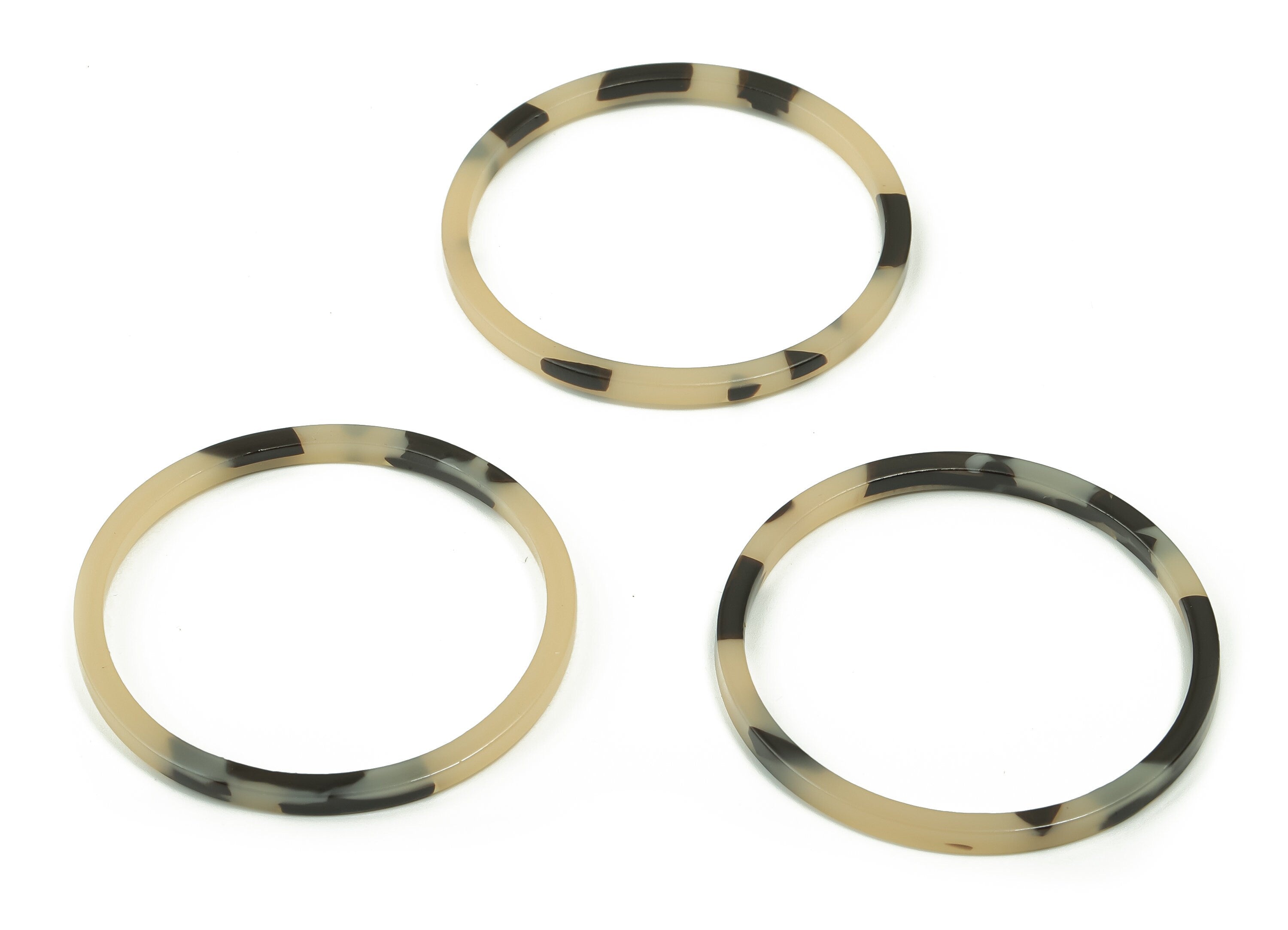 Acetate Hoop Earring Connector - Acetate Circle Pendant - Tortoise Shell - No Hole - Color Code: A630 - 43.37x43.06x2.9mm -AC2355-A630 - DOMEDBAZAAR