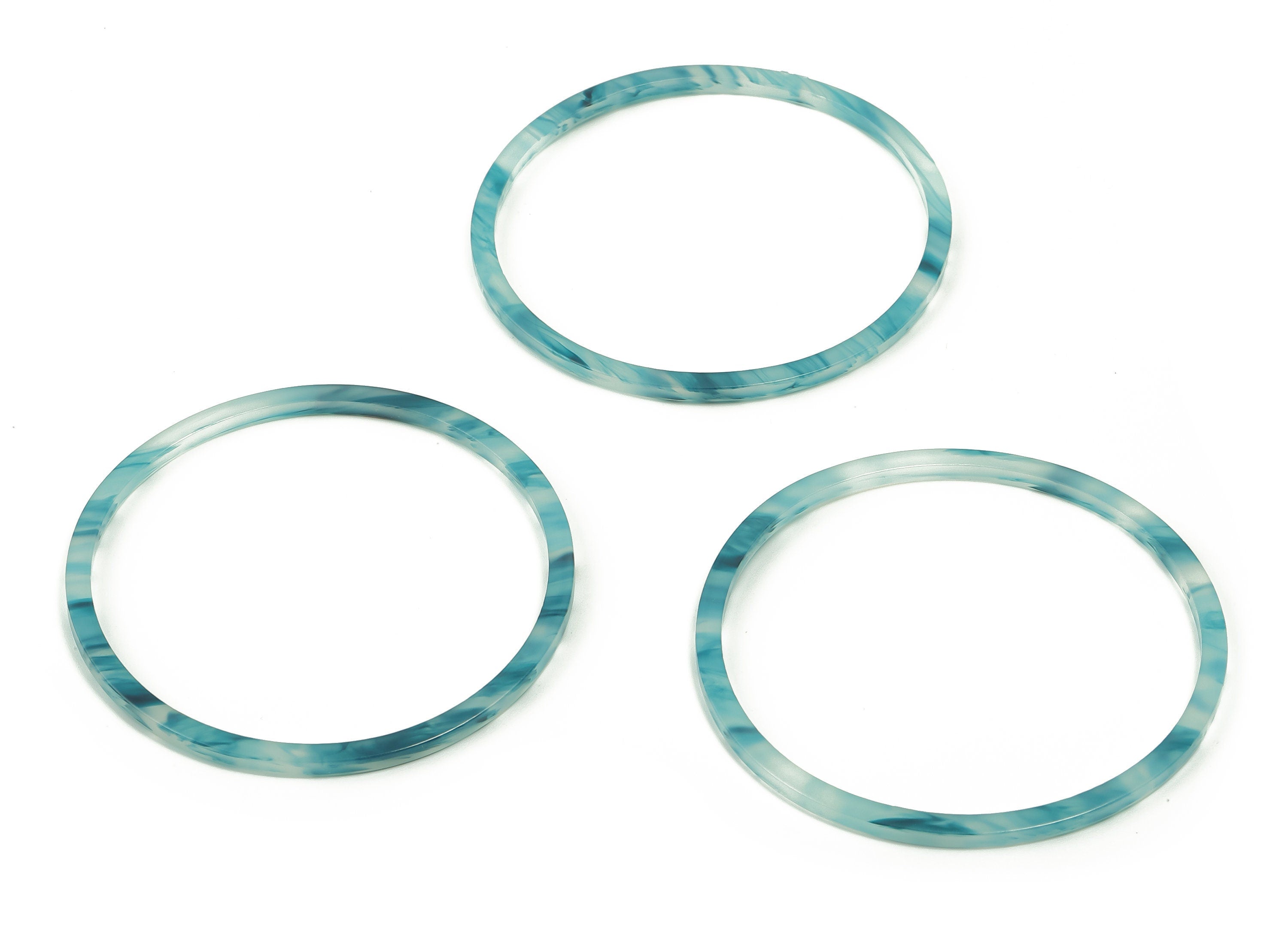 Acrylic Hoop Earring Connector - Acrylic Circle Pendant - No Hole - Jewelry Supplies - Color Code: A719 - 55.92x55.86x2.39mm - AC2357-A719 - DOMEDBAZAAR