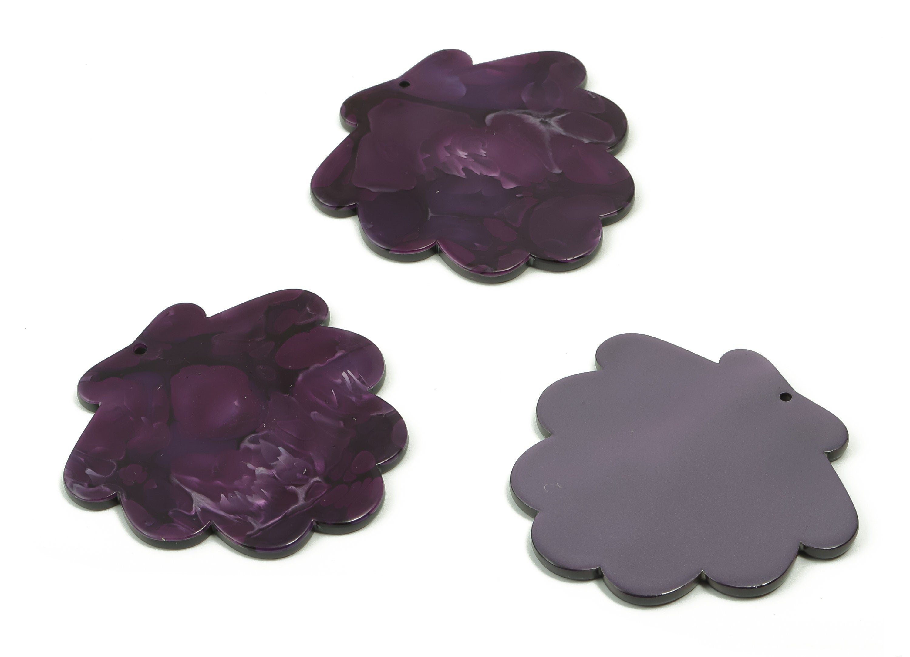 Acrylic Oak Tree Earring Charms - Acrylic Oak Tree Pendant - Jewelry Making Supplies - Color Code: A711 - 49.86x48.82x2.51mm - AC2351-A711 - DOMEDBAZAAR