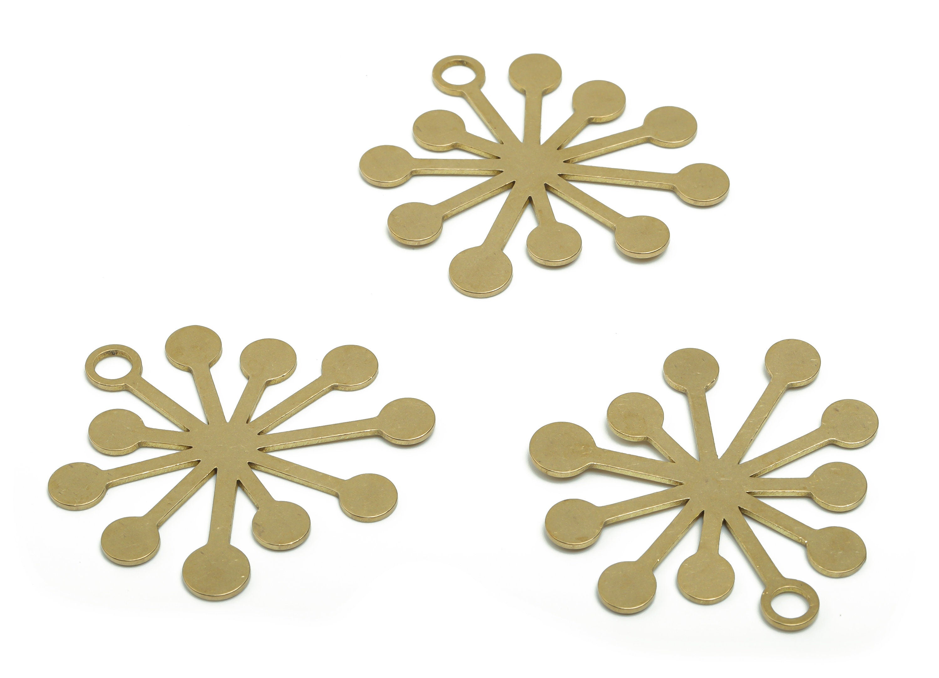 Personalized Stamping Blank - Brass Virus Earring Charms - Raw Brass Sun Pendant - Jewelry Making Supplies - 34.51x33.25x0.76mm - PPA0761 - DOMEDBAZAAR