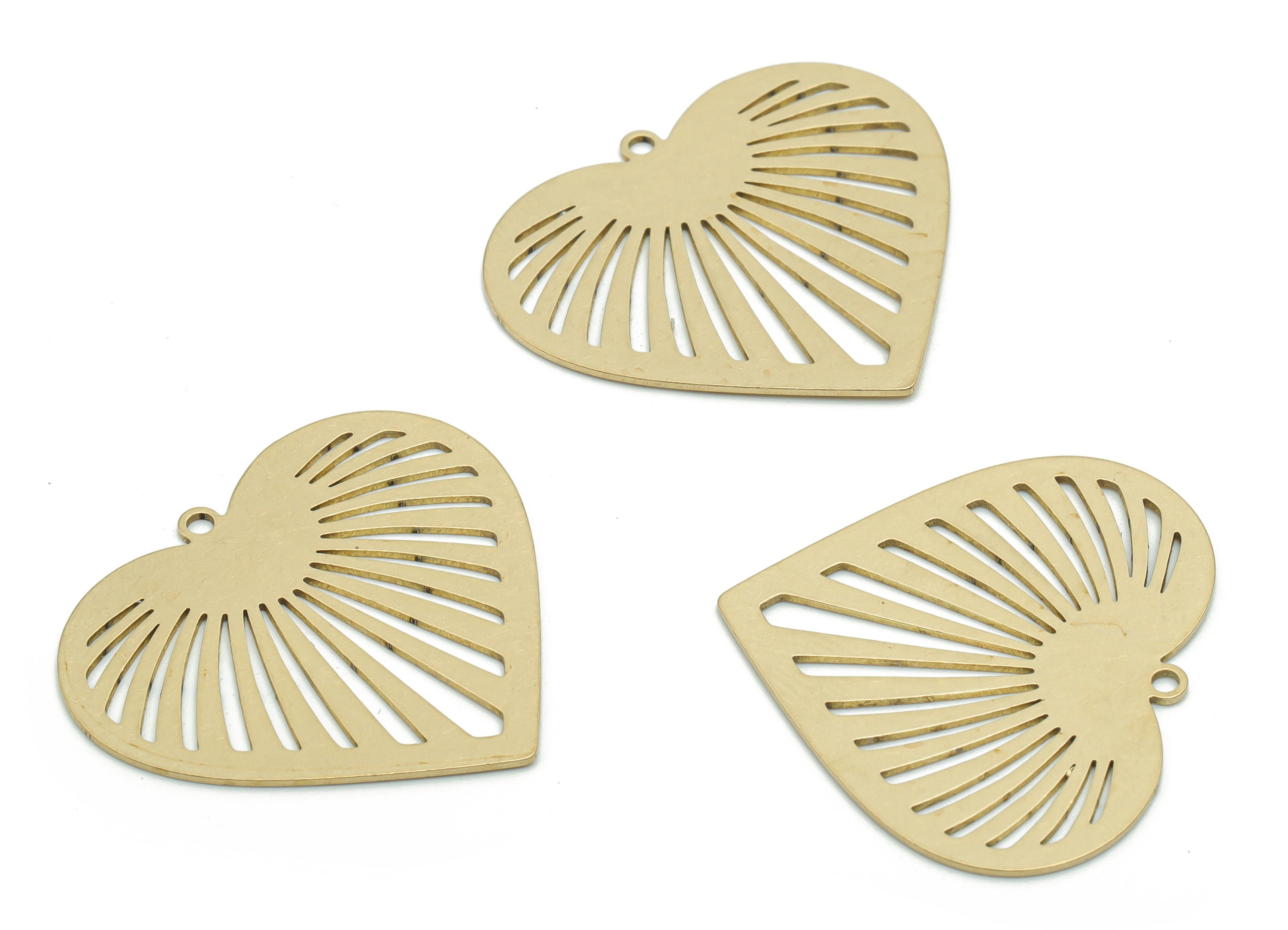 Brass Ropical Leaf  Earring Charms - Raw Brass Ropical Leaf Pendant - DIY Jewelry Making Supplies - 29.91x26.98x0.59mm - PP4973 - DOMEDBAZAAR