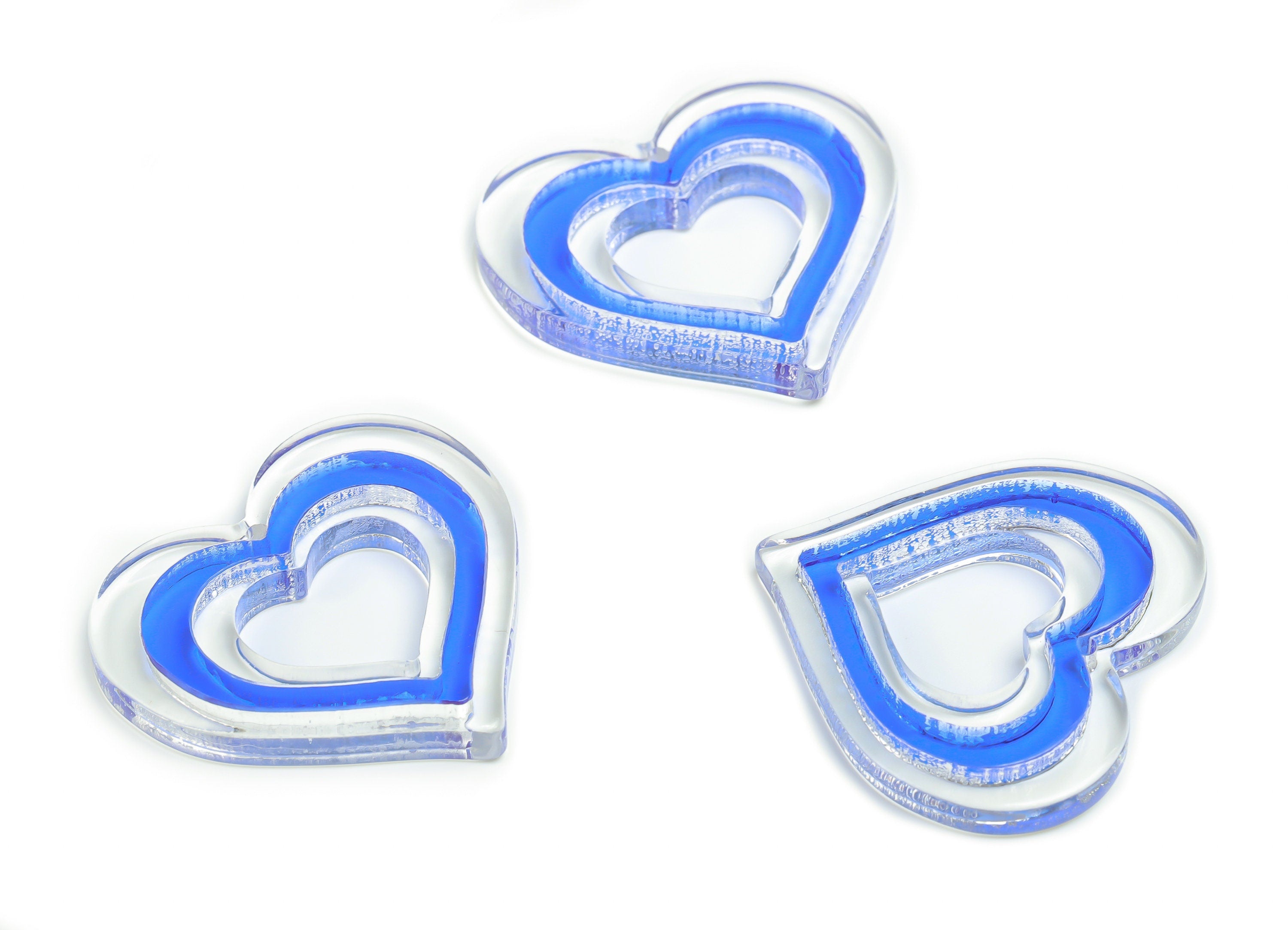 Acrylic Heart Earring Charms - Acrylic Heart  Pendant - Jewelry Making Supplies - 34.58mm x 32.58mm x 4.39mm - AC2362 - DOMEDBAZAAR
