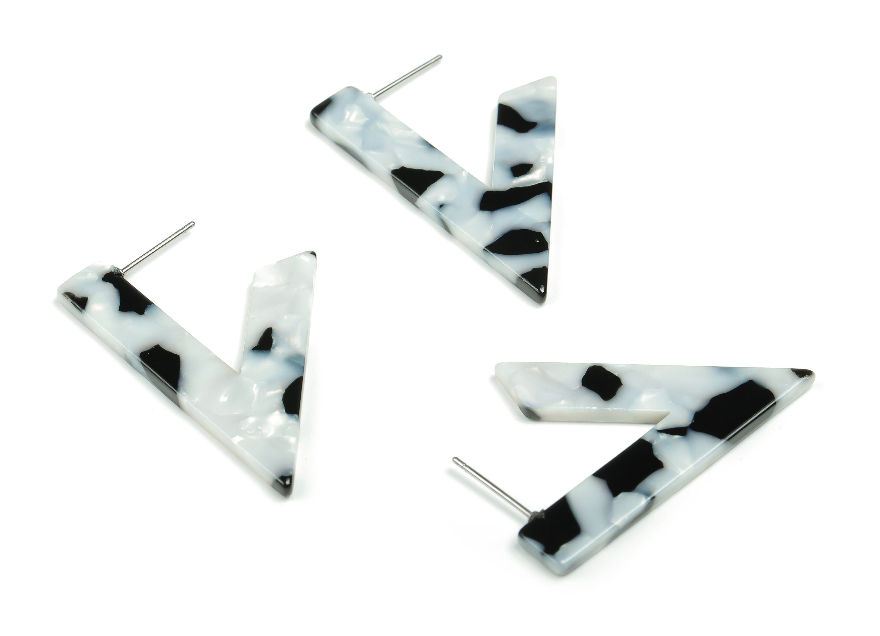 Acetate V Earring Post - Acetate V Earring Stud - 316 Stainless Steel Surgical Stud - Color Code: A15 - 39.81x25.39x2.58mm - AC2350-A15 - DOMEDBAZAAR
