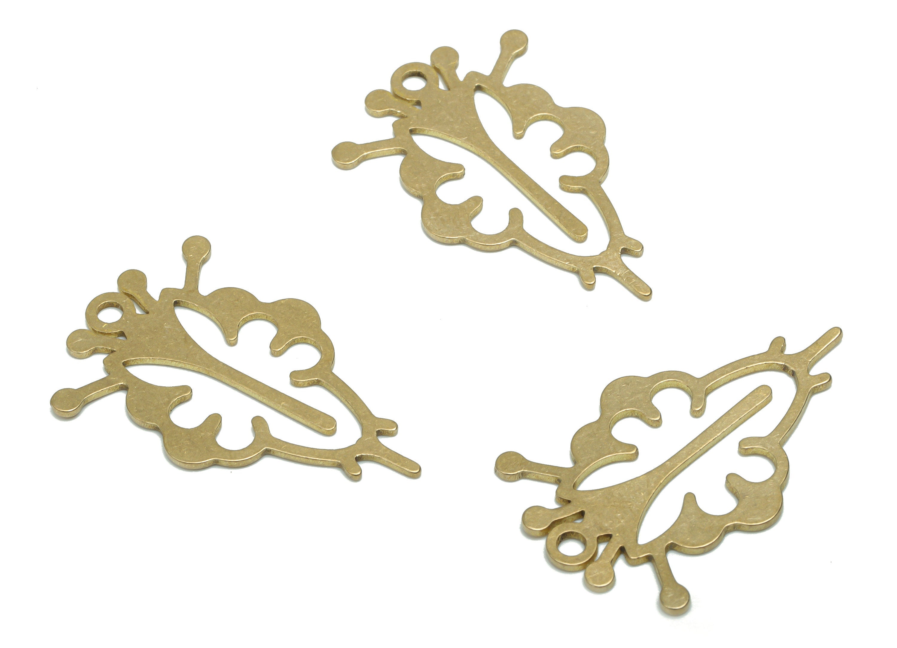 Brass Beetle Earring Charms - Raw Brass Insect Pendant - DIY Jewelry Making Supplies - 29.68x19.34x0.74mm - PPA0909 - DOMEDBAZAAR