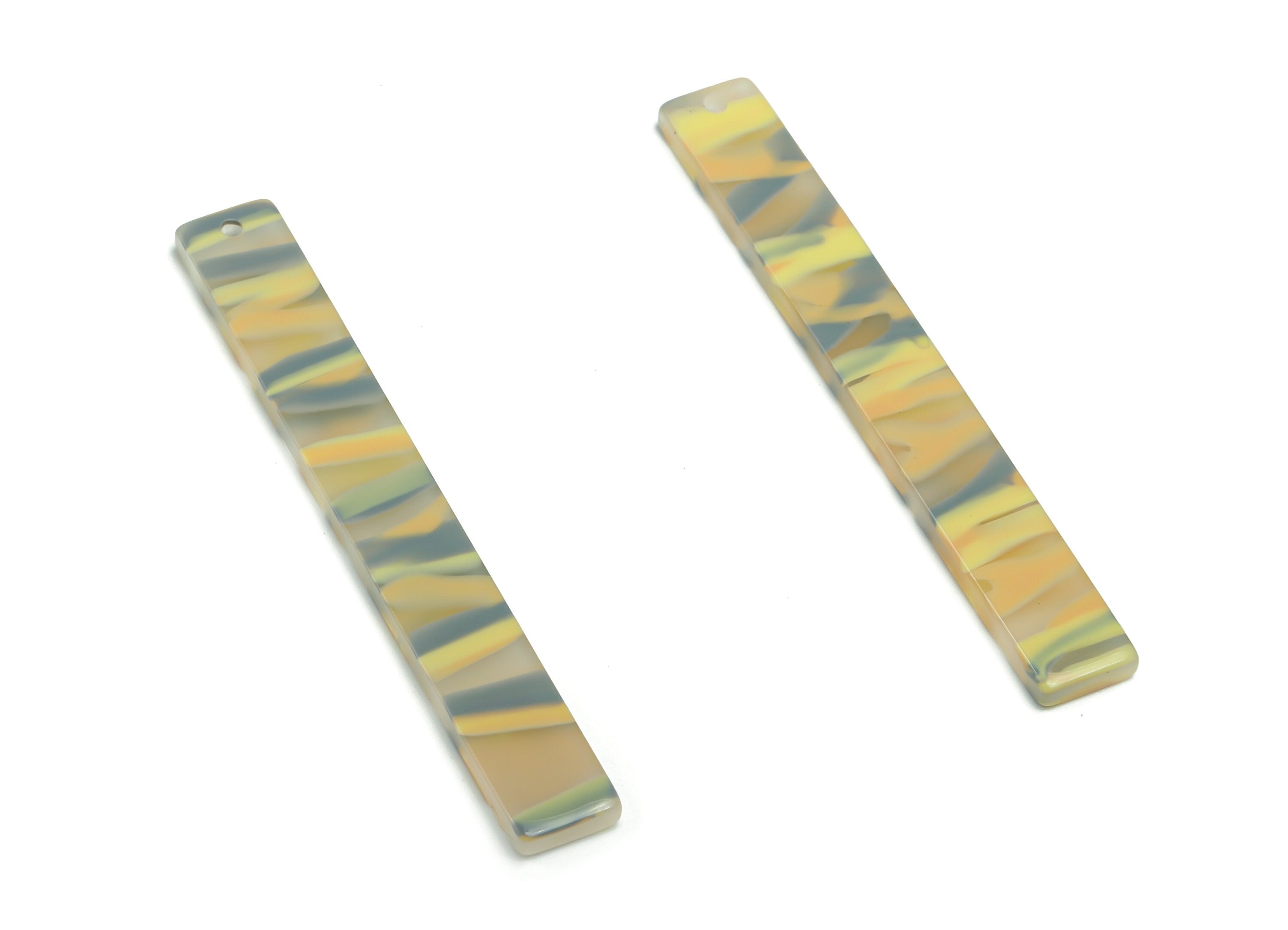 Acrylic Long Stick Earring Charms - Long Rectangle Pendant - Jewelry Making Supplies  - Color Code: A791 - 59.69x7.89x2.61mm - AC1049-A791 - DOMEDBAZAAR