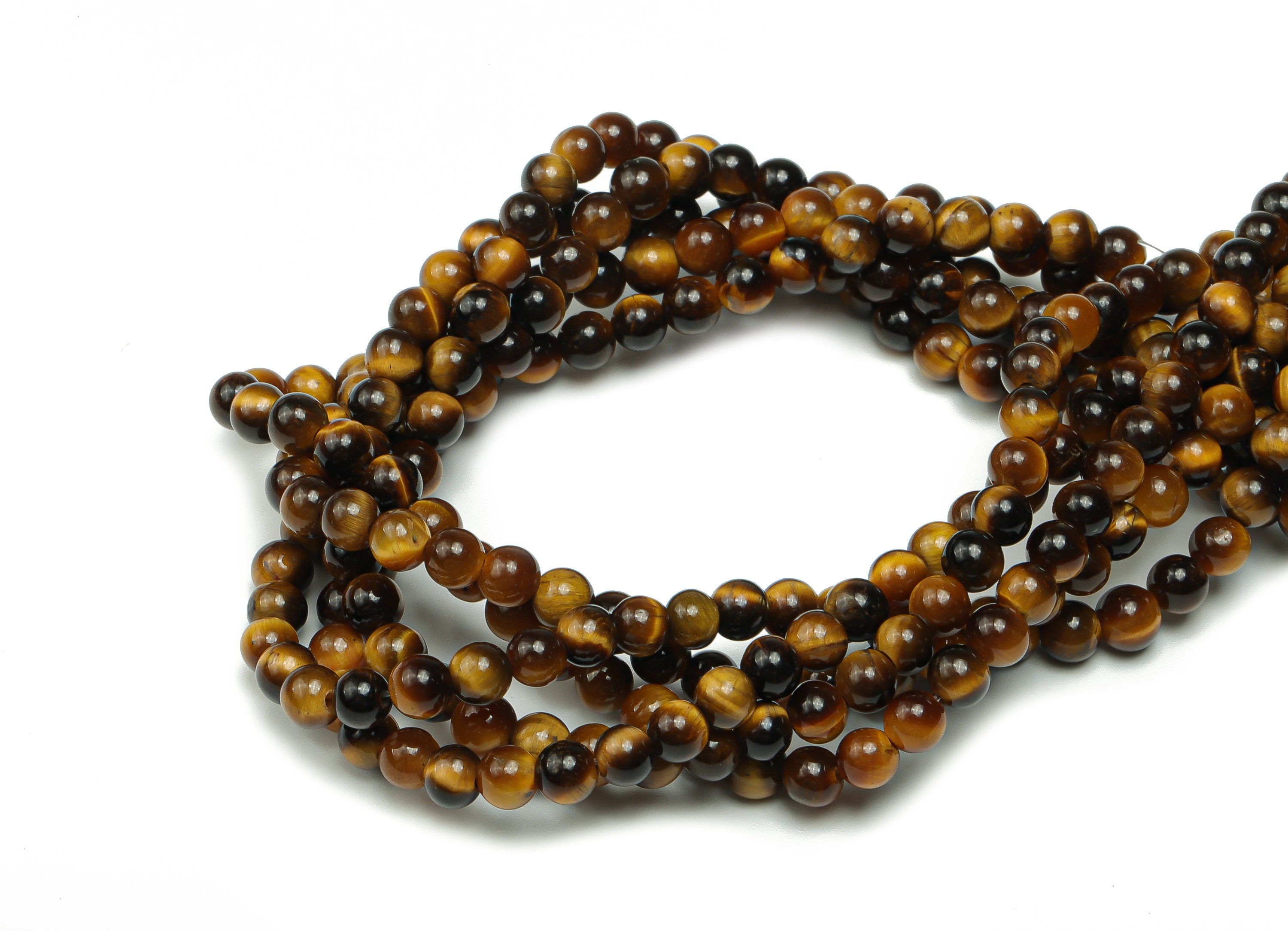 Tigers Eye Yellow Round Beads 4mm - 15.5 inch - Round Gemstone Beads - Natural Stone Beads - 4x4mm - NS1524 - DOMEDBAZAAR