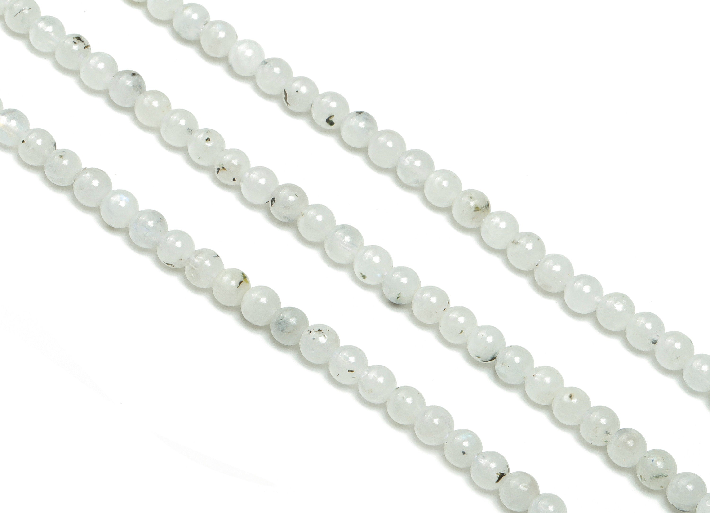 Blue Moonstone Round Beads 4mm - 15.5 inch - Round Gemstone Beads -  Natural Stone Beads - 4x4mm - NS1463 - DOMEDBAZAAR