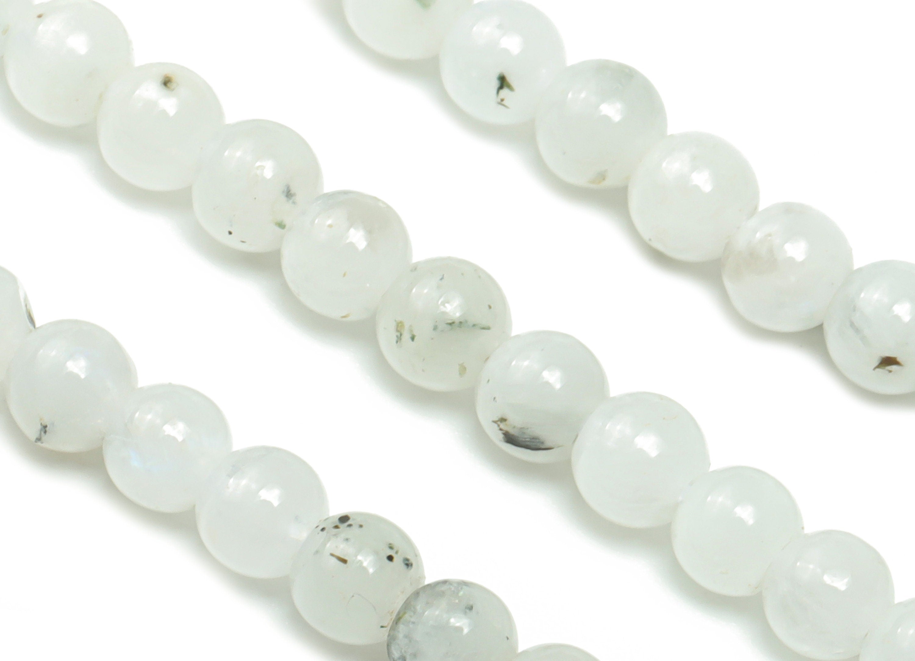 Blue Moonstone Round Beads 4mm - 15.5 inch - Round Gemstone Beads -  Natural Stone Beads - 4x4mm - NS1463 - DOMEDBAZAAR