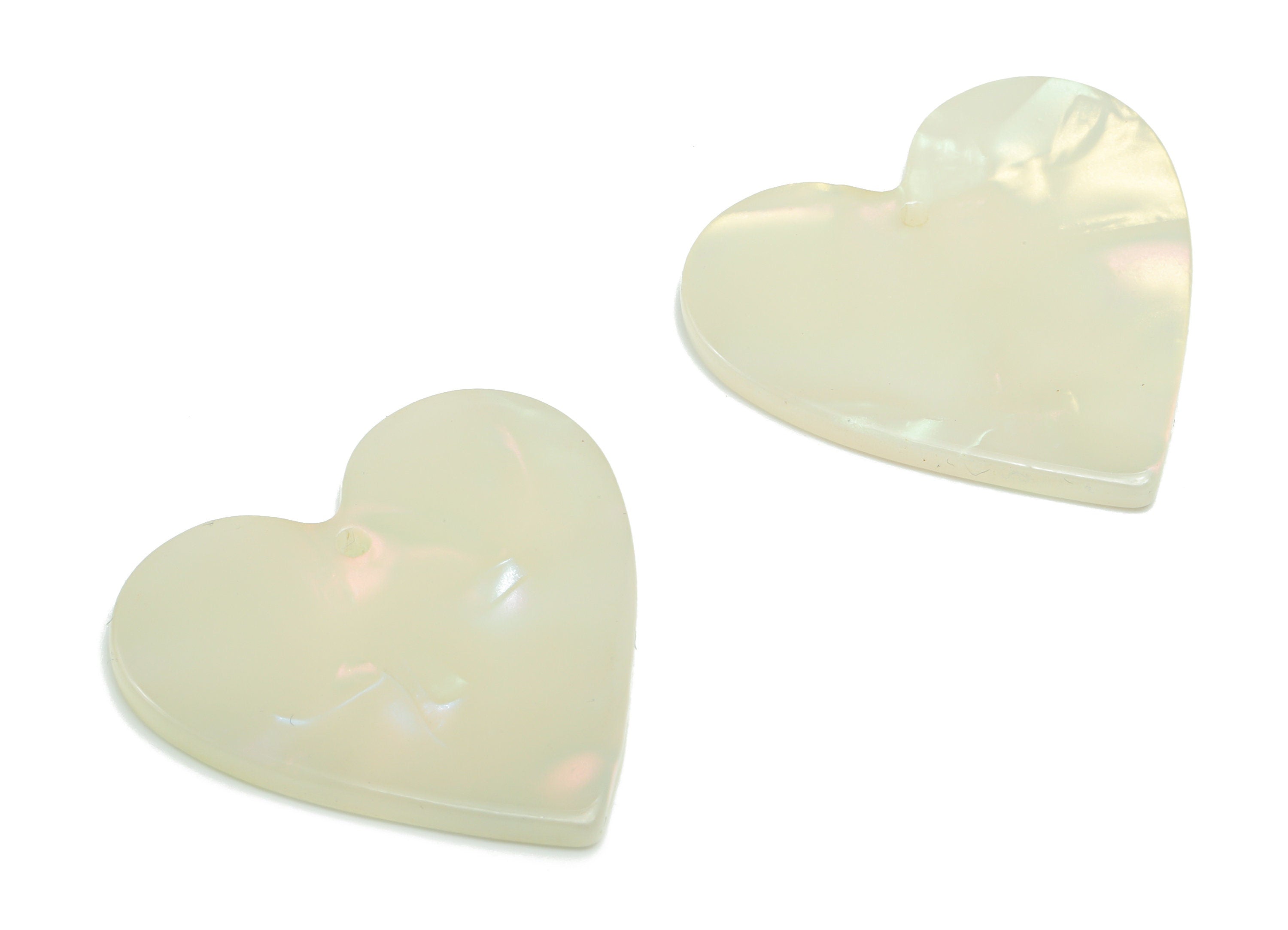 Acetate Heart Earring Charms - Acetate Heart Pendant - Jewelry Making Supplies - Color Code: A786 - 31.96x31.24x2.55mm - AC1431-A786 - DOMEDBAZAAR