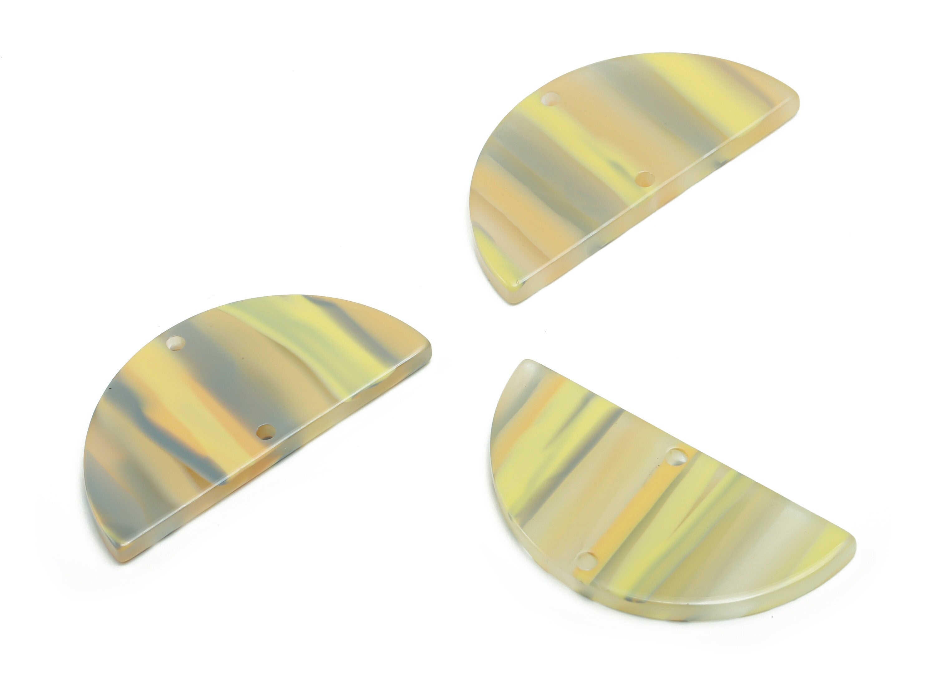 Acrylic Semicircle Earring Connectors - Acrylic Half Moon Charms - Jewelry Supplies - Color Code:A791 - 33.72x16.55x2.48mm - AC1218-A791 - DOMEDBAZAAR