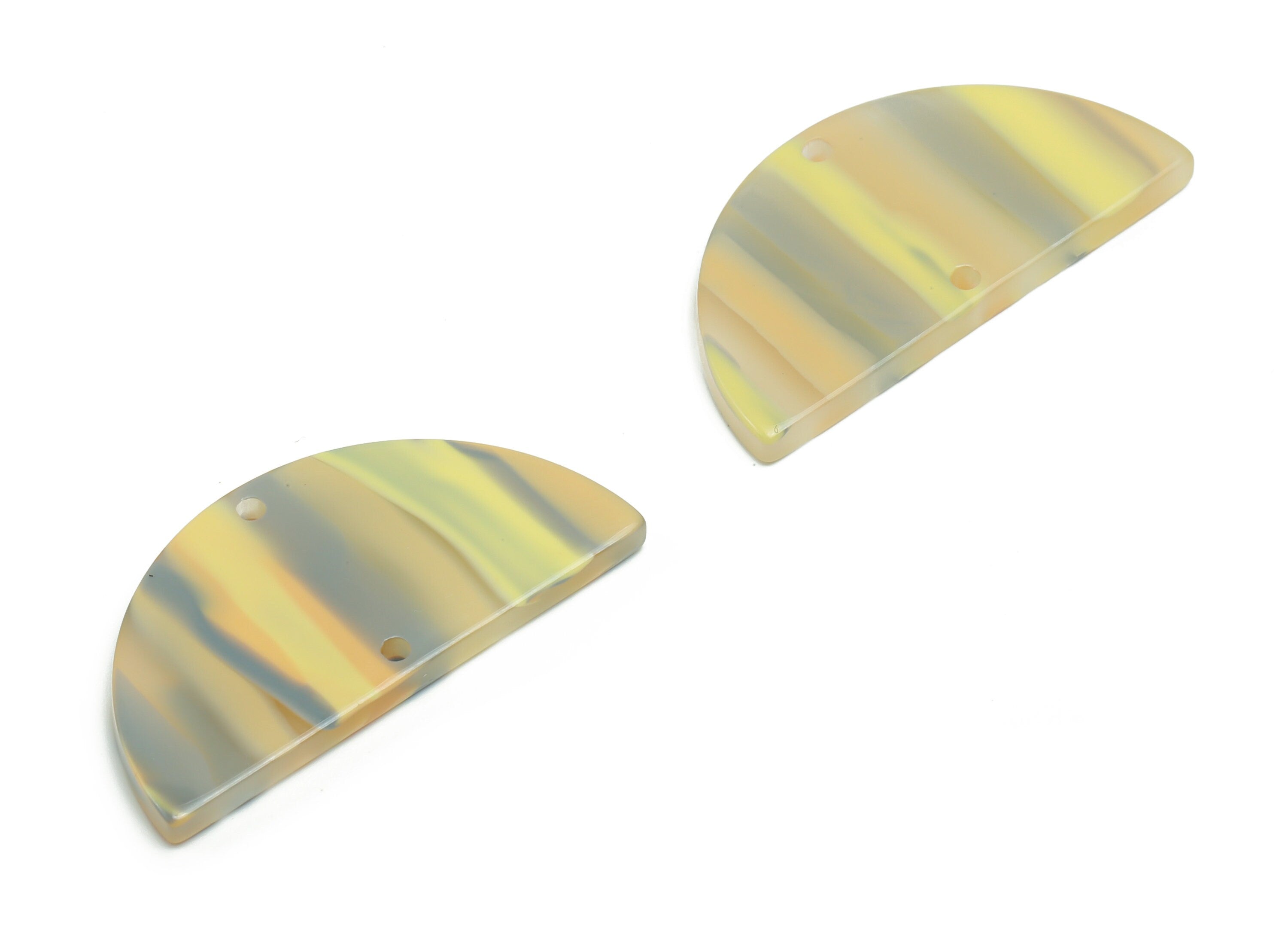 Acrylic Semicircle Earring Connectors - Acrylic Half Moon Charms - Jewelry Supplies - Color Code:A791 - 33.72x16.55x2.48mm - AC1218-A791 - DOMEDBAZAAR