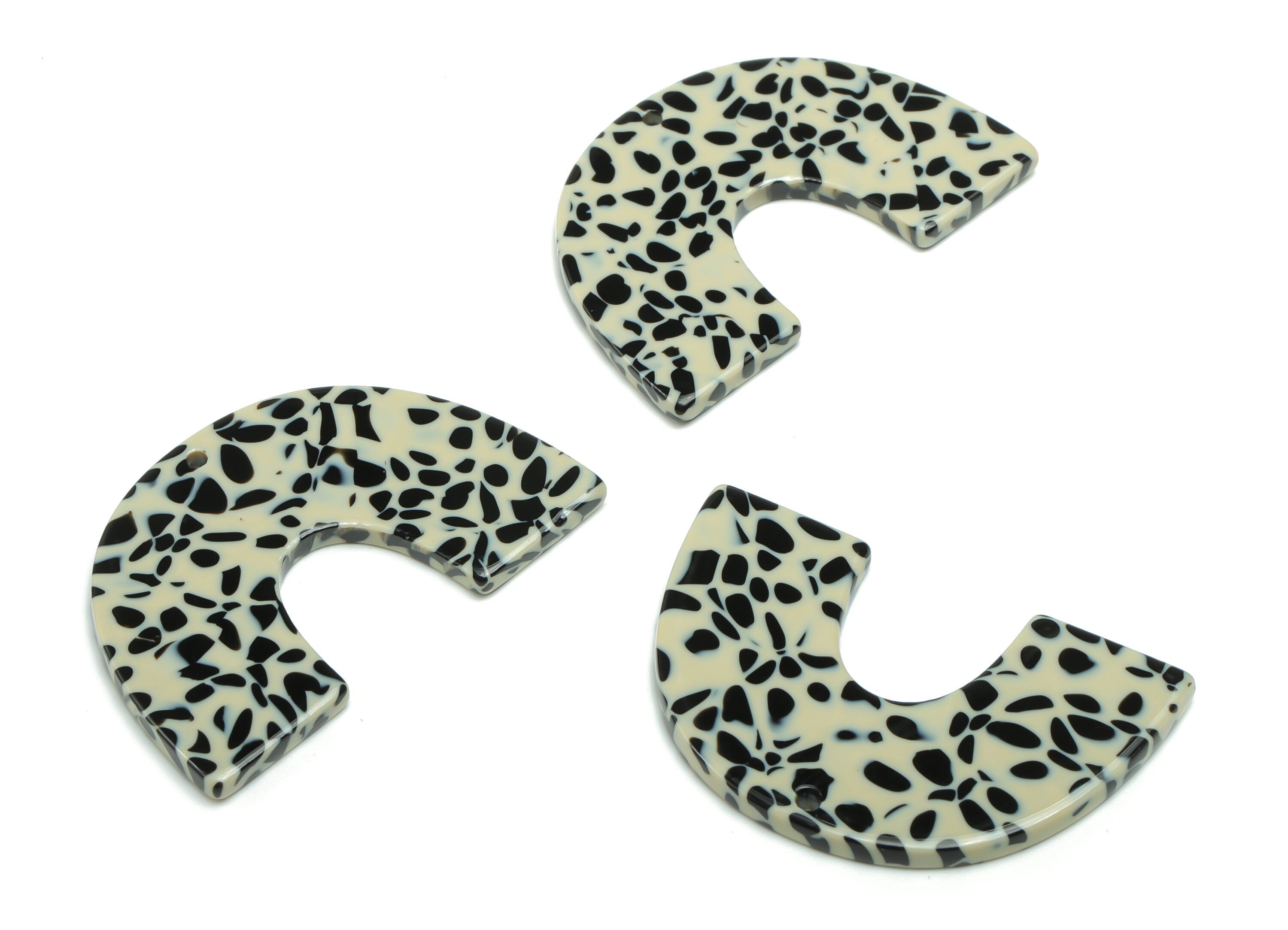 Acetate Semicircle Earring Charms - Acetate U Pendant Findings - Jewelry Supplies - Color Code: A785 - 39.72x25.96x2.4mm - AC2018-A785 - DOMEDBAZAAR