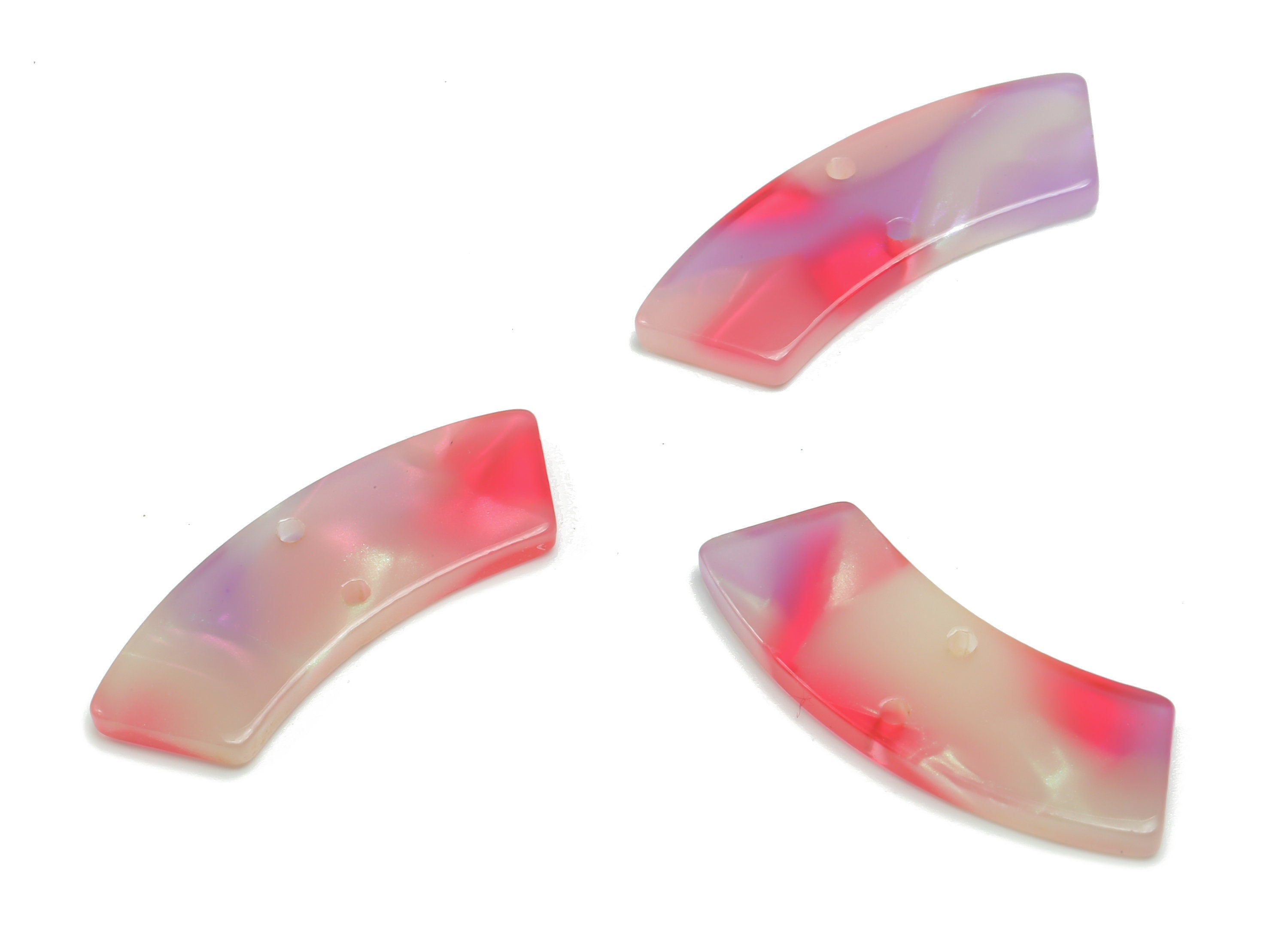 Acetate Earring Charms - Irregular Shaped Connector - Arc Shaped 2 Hole - Jewelry Supplies - Color Code:A781- 30.91x9.84x2.6mm - AC2326-A781 - DOMEDBAZAAR