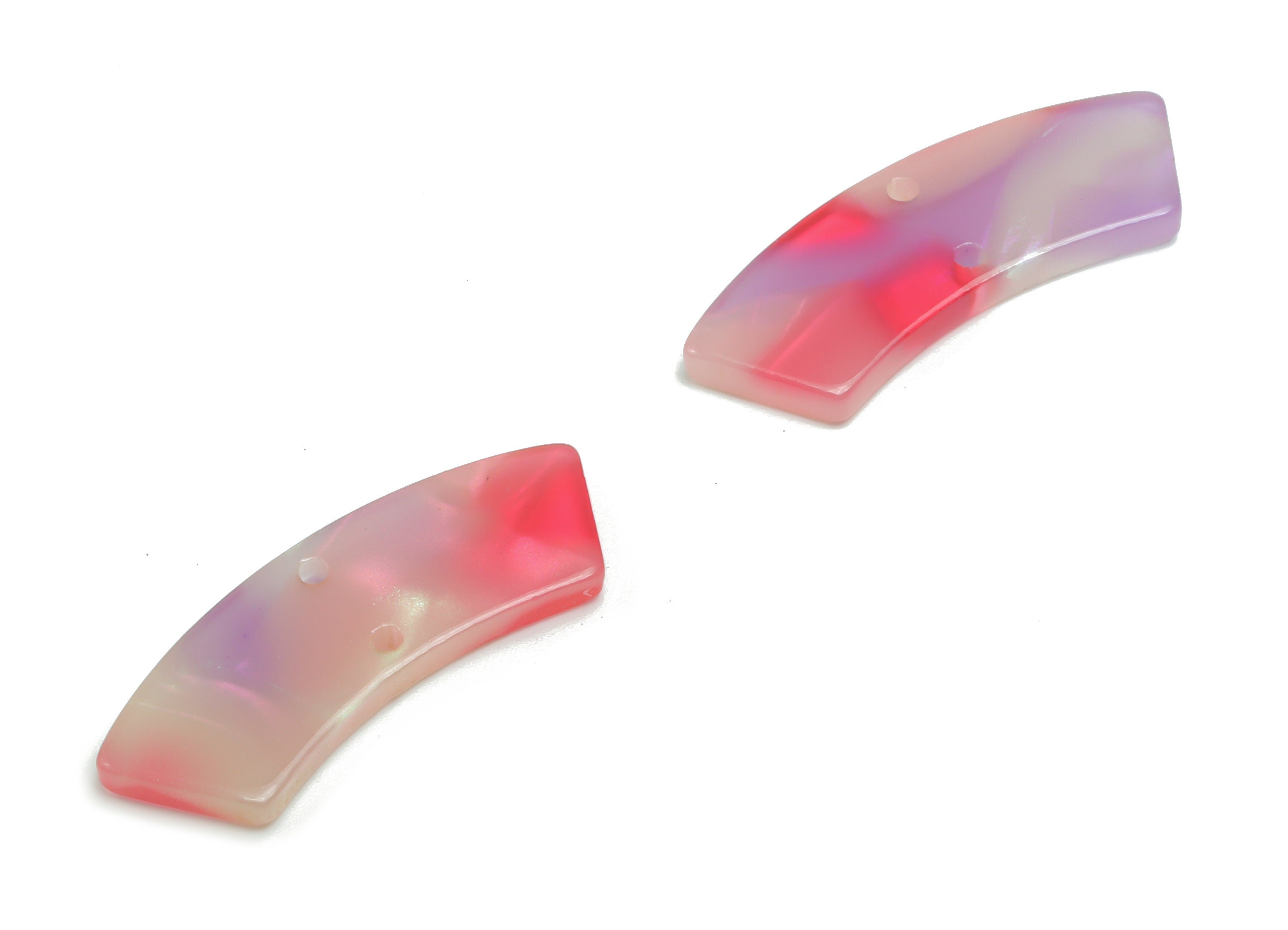 Acetate Earring Charms - Irregular Shaped Connector - Arc Shaped 2 Hole - Jewelry Supplies - Color Code:A781- 30.91x9.84x2.6mm - AC2326-A781 - DOMEDBAZAAR