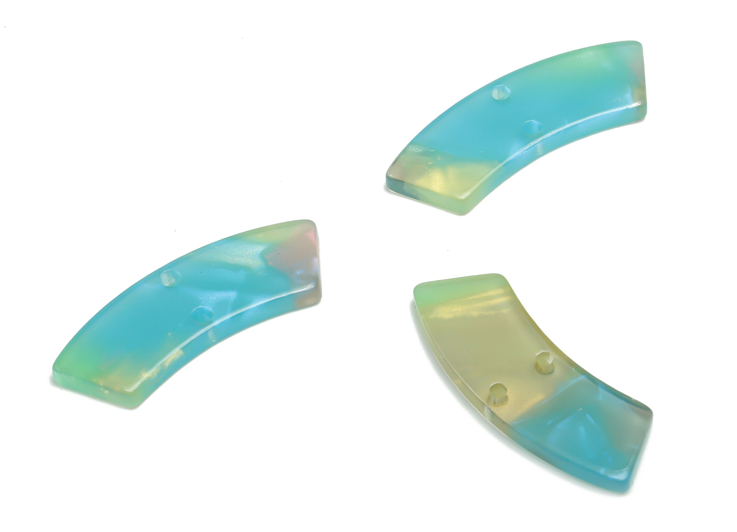 Acetate Earring Charms - Irregular Shaped Connector - Arc Shaped 2 Hole - Jewelry Supplies - Color Code:A783- 30.93x9.84x2.6mm - AC2326-A783 - DOMEDBAZAAR