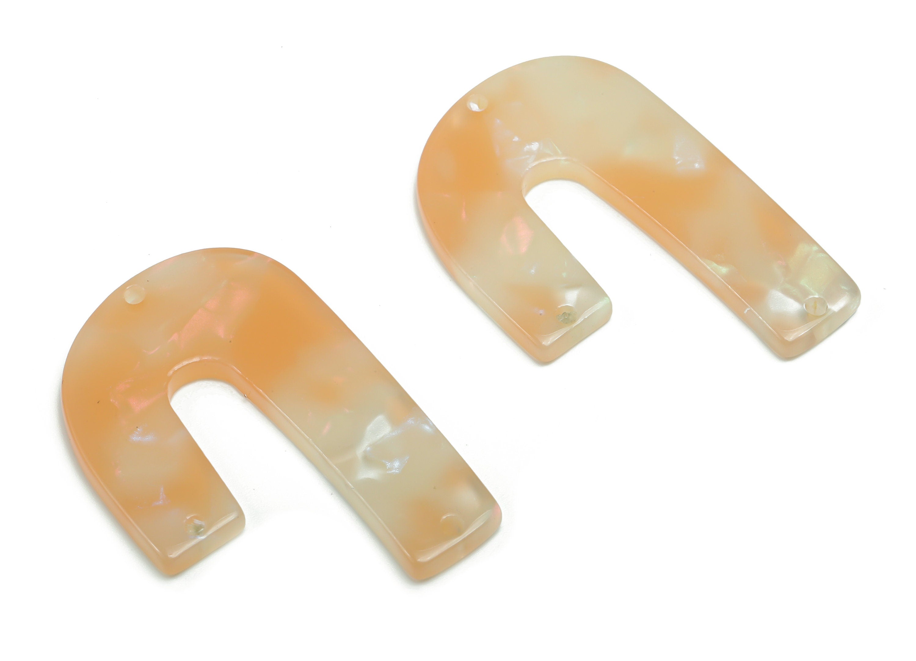 Acetate J Earring Connectors - Acetate U Charms and Pendant - 3 Holes - Jewelry Supplies - Color Code:A778 - 39.64x25.99x2.5mm - AC2376-A778 - DOMEDBAZAAR