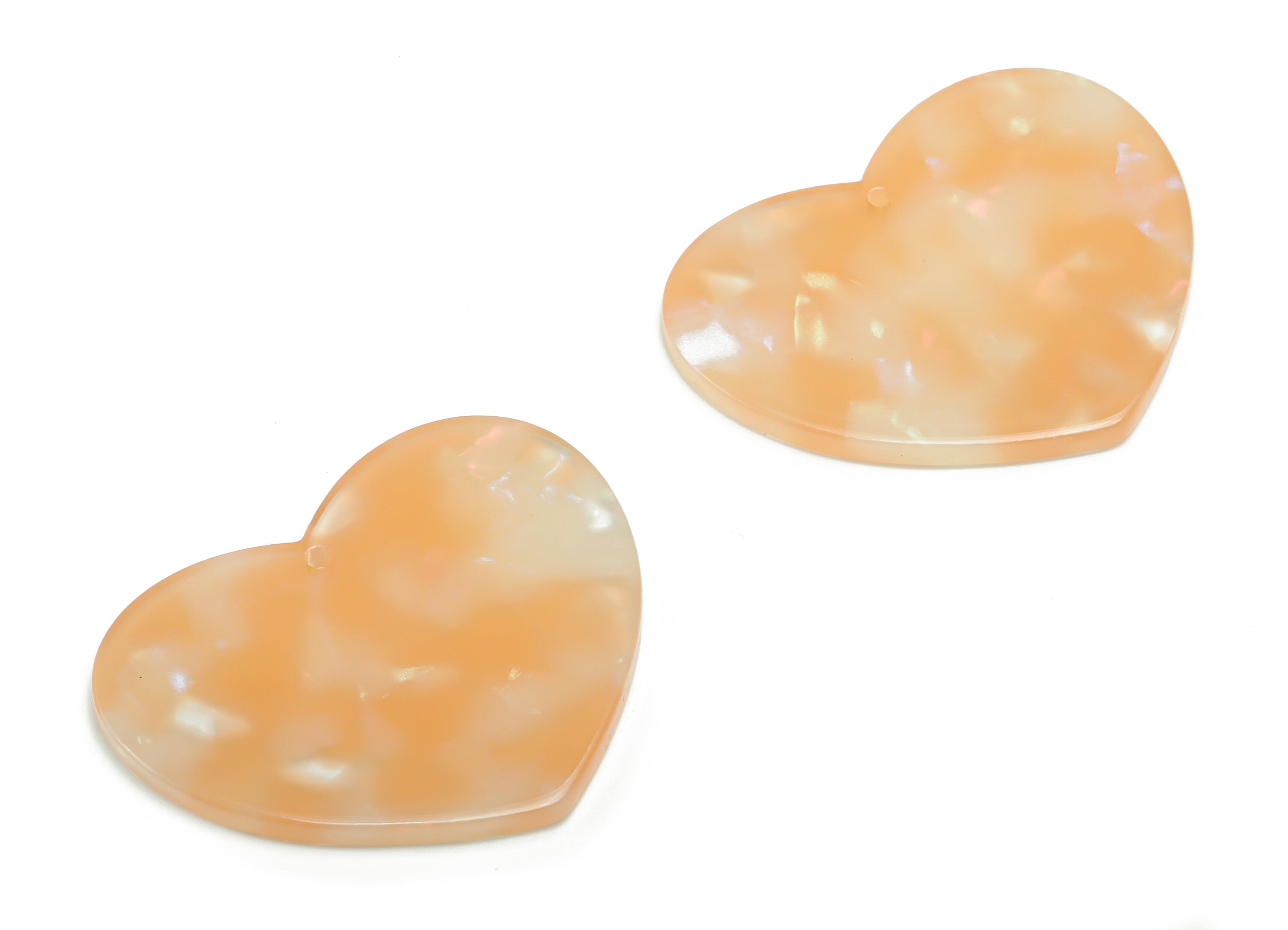 Acetate Heart Earring Charms - Acetate Heart Pendant Findings - Jewelry Supplies - Color Code: A778 - 38.45x31.4x2.45mm - AC2380-A778 - DOMEDBAZAAR