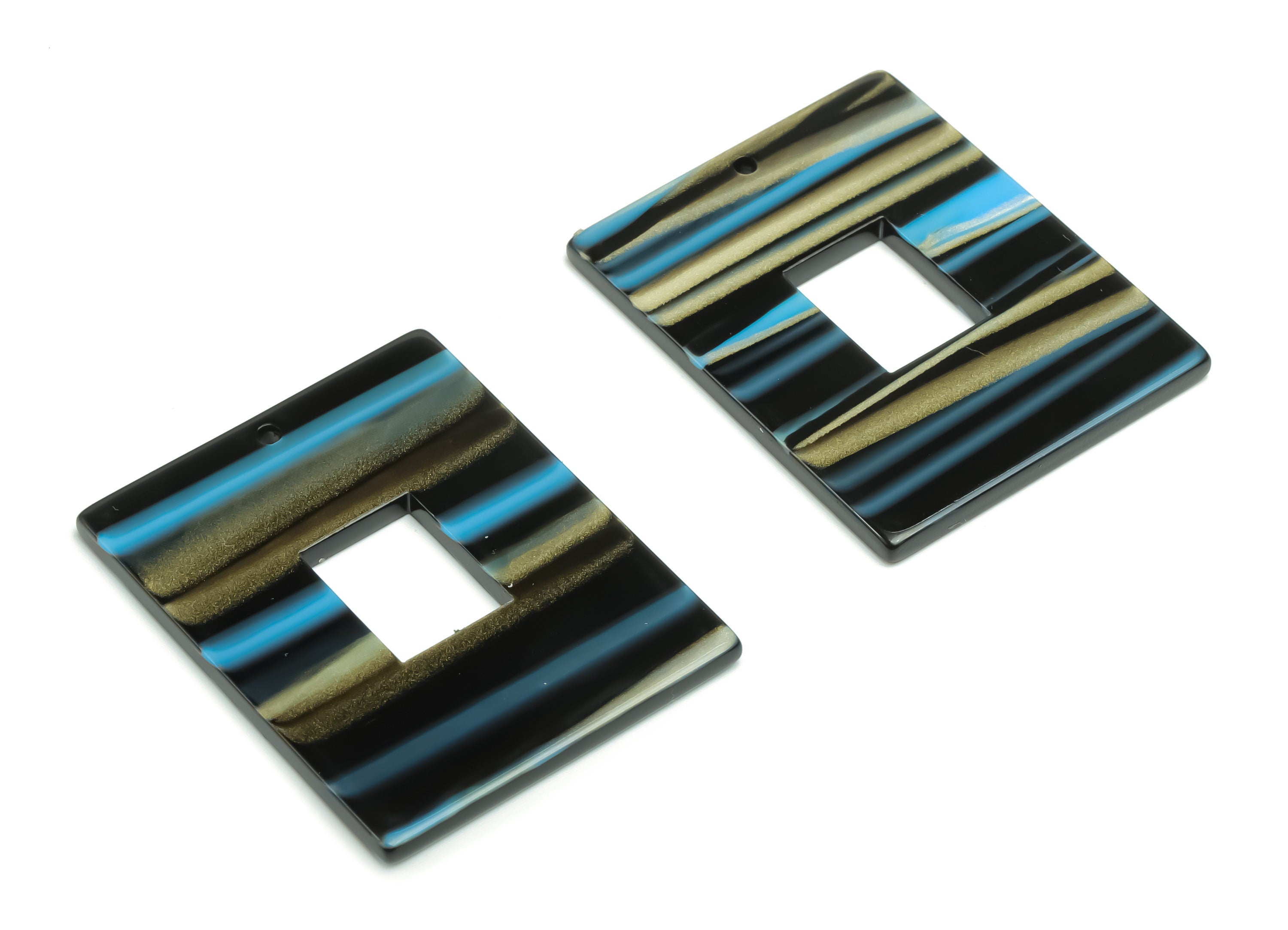 Acrylic Rectangle Earring Charms - Acrylic Rectangle Pendant - Jewelry Making Supplies - Color Code: A788 - 39.62x31.82x2.37mm - AC2379-A788 - DOMEDBAZAAR
