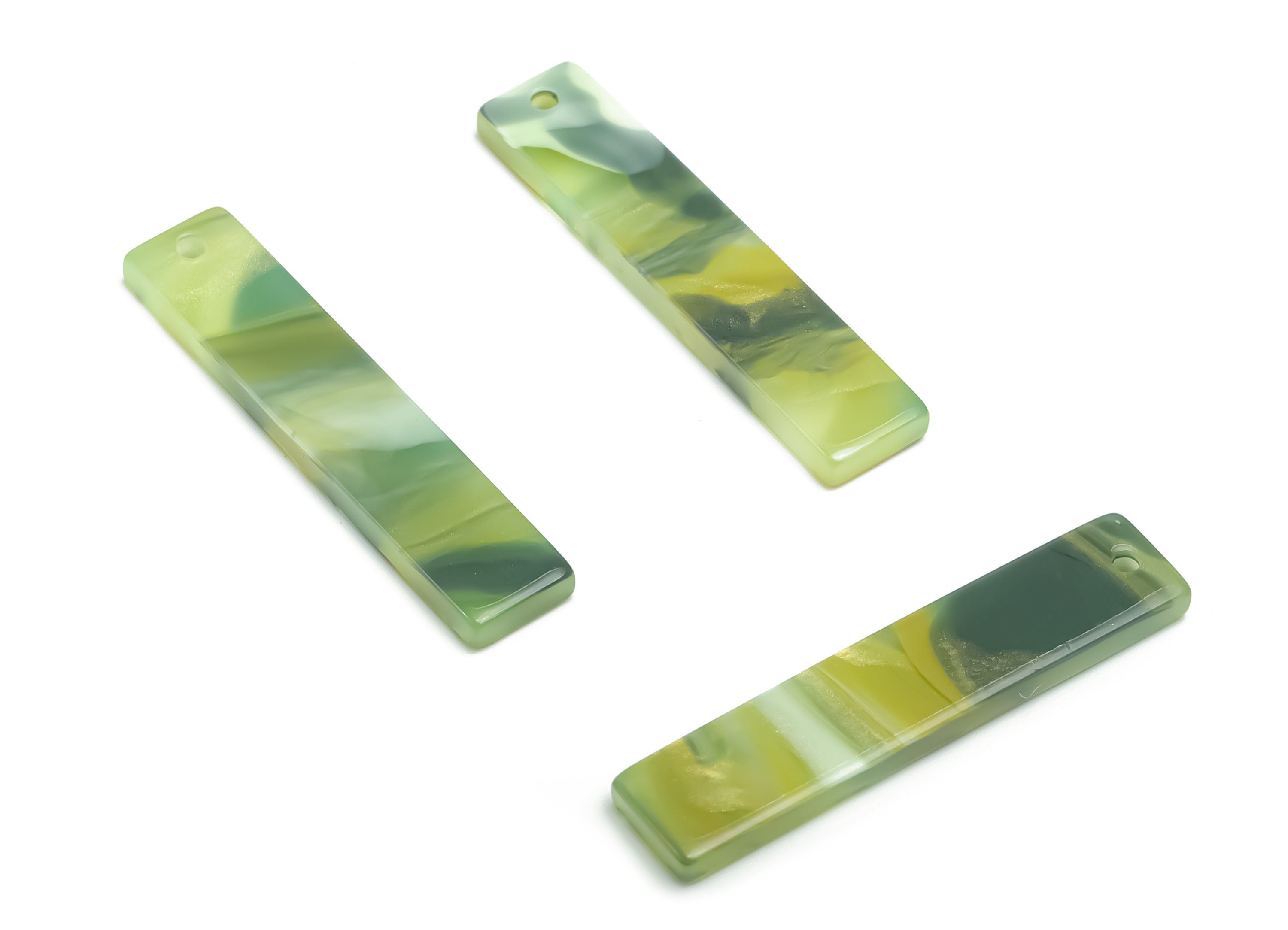 Acrylic Bar Earring Charms - Acrylic Thin Bar Rectangle Pendant - Jewelry Making Supply - Color Code: A790 - 33.97x7.1x2.58mm - AC1026-A790 - DOMEDBAZAAR