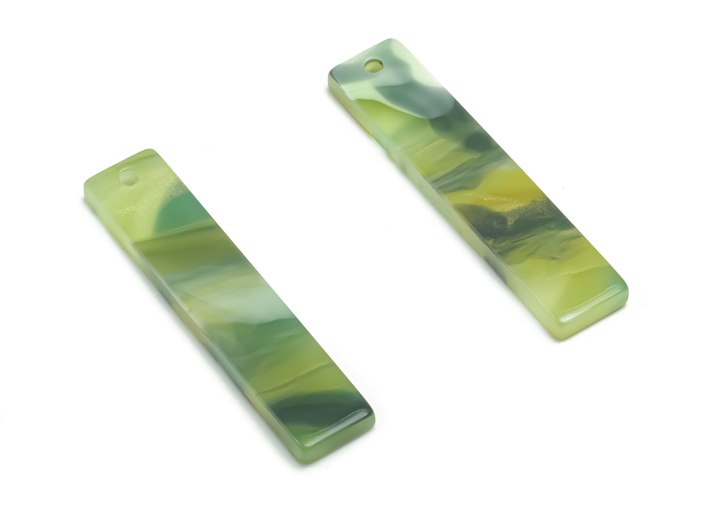 Acrylic Bar Earring Charms - Acrylic Thin Bar Rectangle Pendant - Jewelry Making Supply - Color Code: A790 - 33.97x7.1x2.58mm - AC1026-A790 - DOMEDBAZAAR