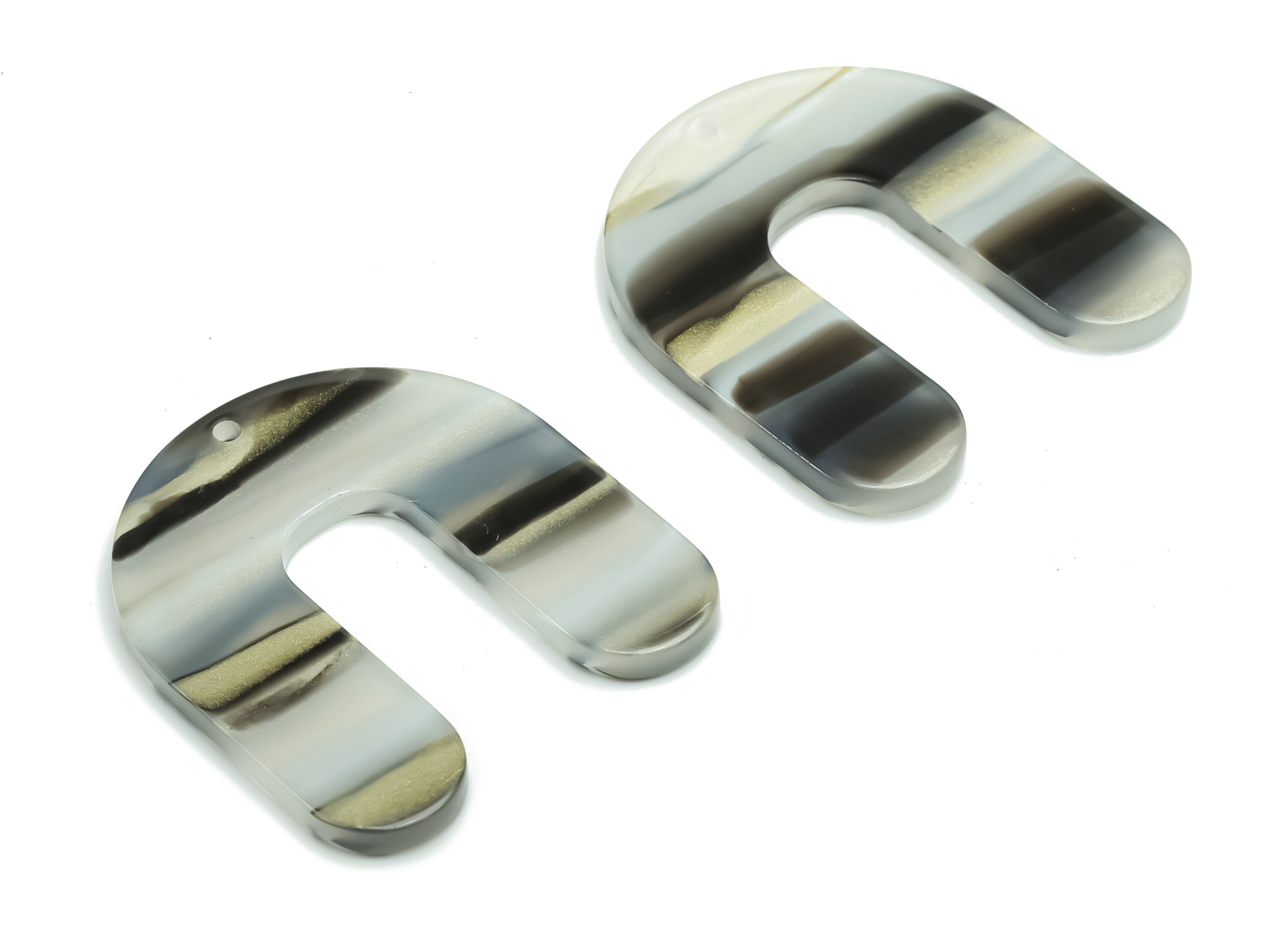 Acrylic U Earring Charms - Acrylic U Pendant - Jewelry Making Supplies - Color Code: A773 - 30.9x27.7x2.44mm - AC2377-A773 - DOMEDBAZAAR