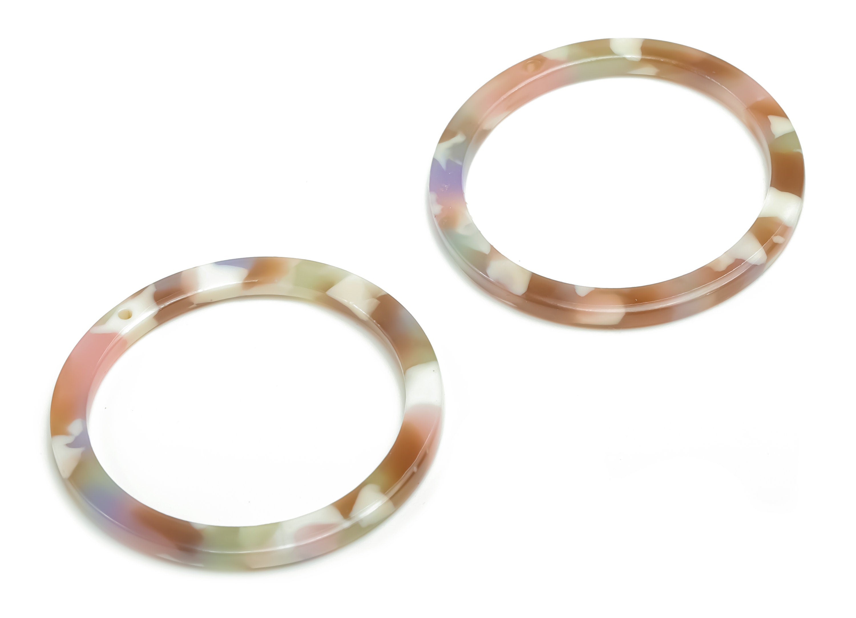Acetate Hoop Earring Charms - Acetate Circle Pendant - Jewelry Making Supplies - Color Code:A745 - 37.13x37.03x2.64mm - AC1120-A745 - DOMEDBAZAAR