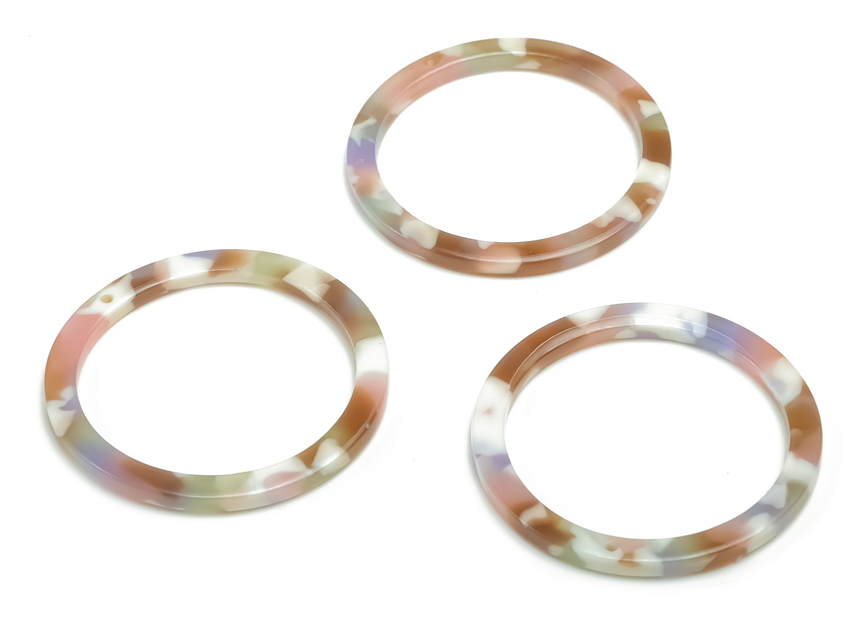 Acetate Hoop Earring Charms - Acetate Circle Pendant - Jewelry Making Supplies - Color Code:A745 - 37.13x37.03x2.64mm - AC1120-A745 - DOMEDBAZAAR
