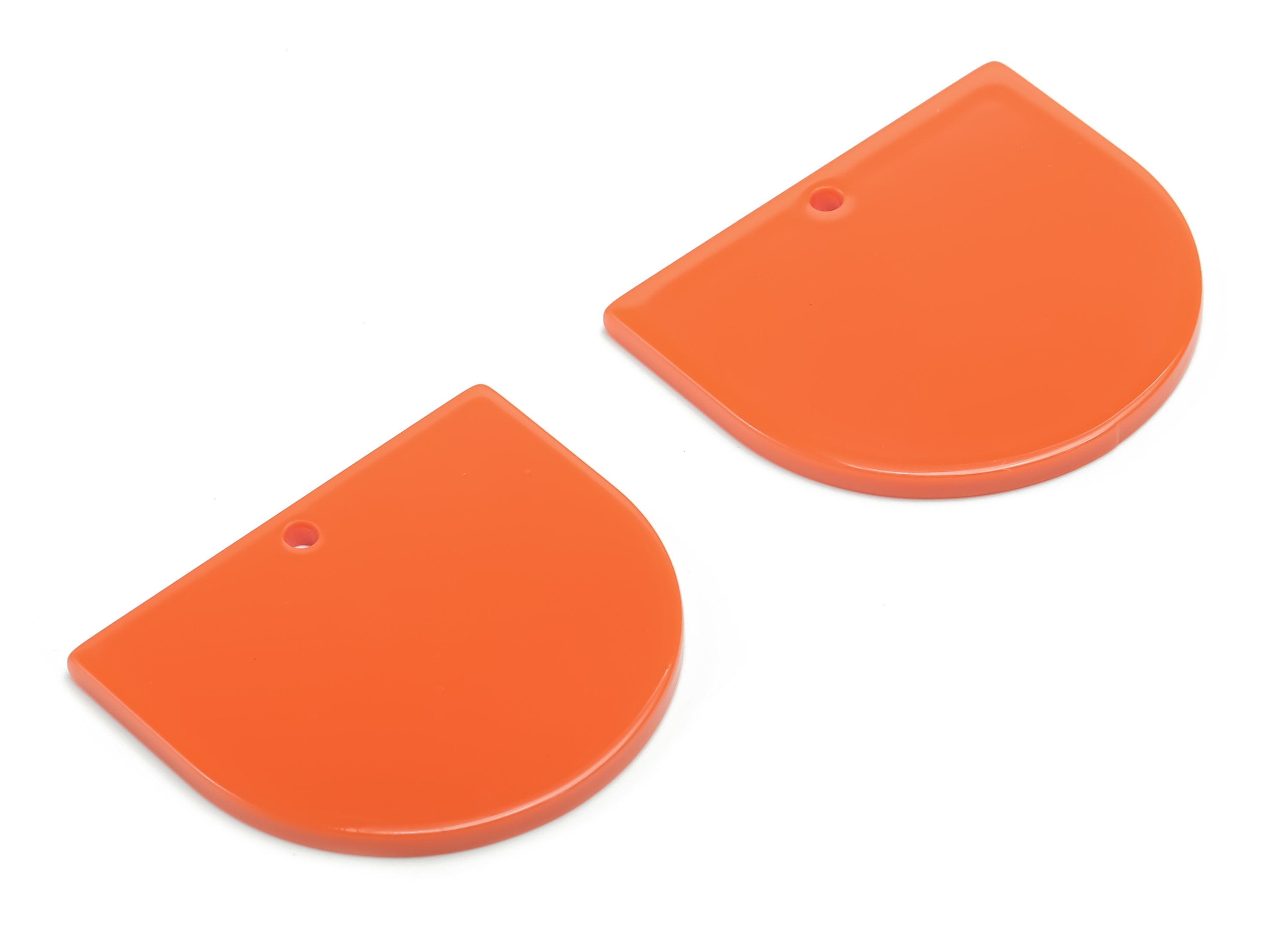Acrylic Domed Earring Charms - Orange Acrylic D Pendant - Jewelry Making Supplies - Color Code: A733 - 33.69x29.32x2.26mm - AC1094-A733 - DOMEDBAZAAR