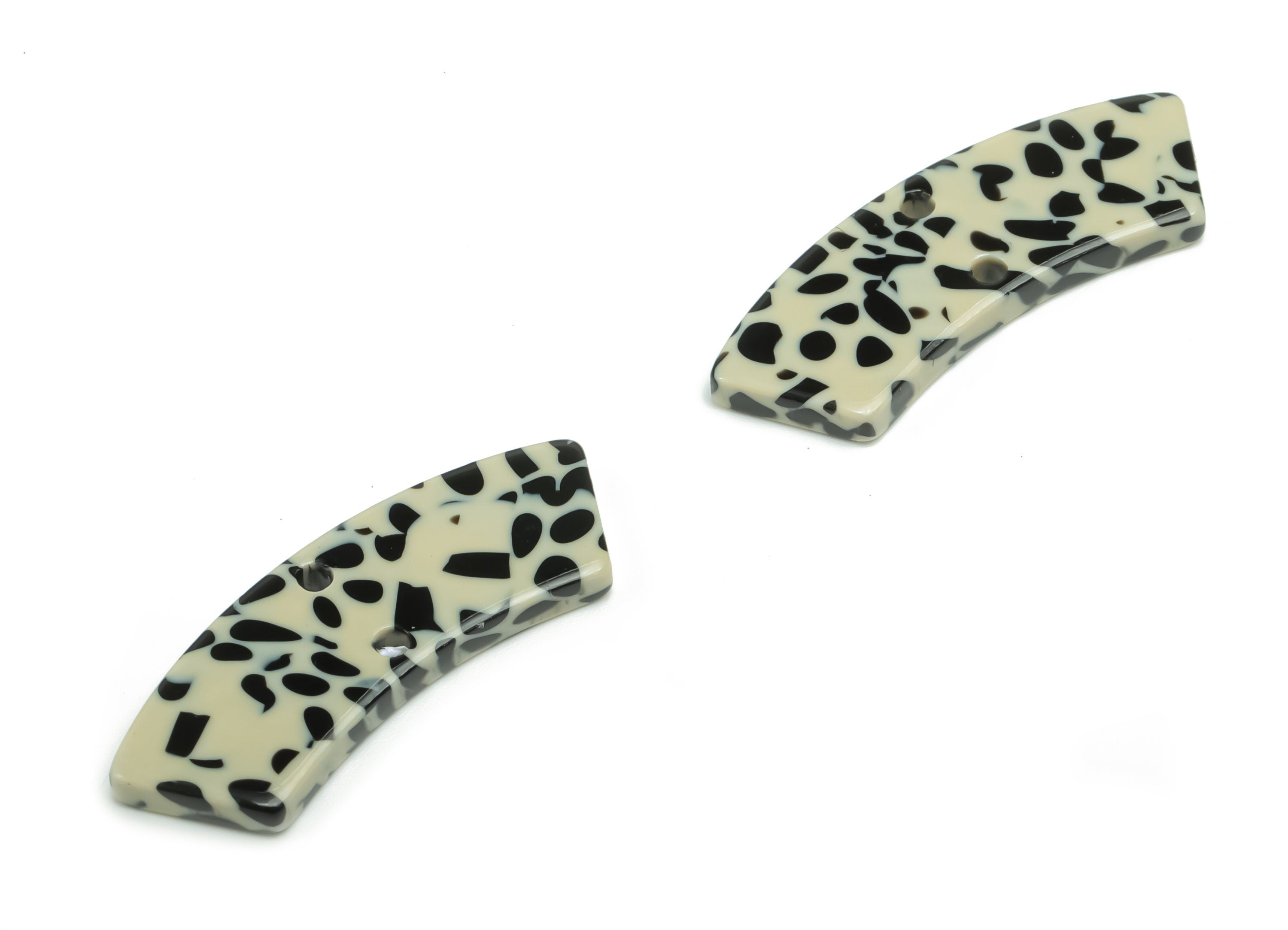 Acetate Earring Charms - Irregular Shaped Connector - Arc Shaped 2 Hole - Jewelry Supplies - Color Code:A785- 30.79x9.84x2.4mm - AC2326-A785 - DOMEDBAZAAR