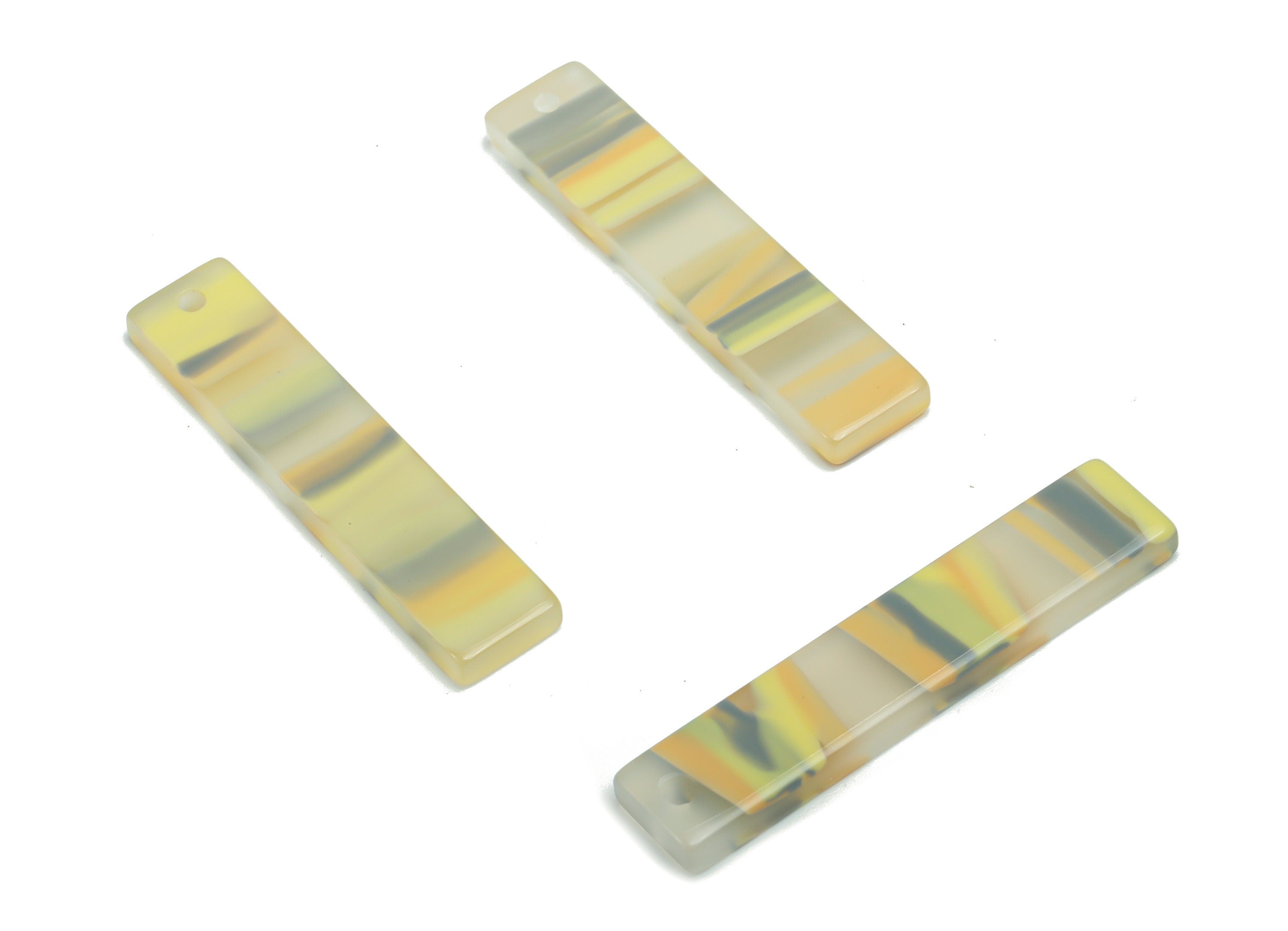 Acrylic Bar Earring Charms - Acrylic Thin Bar Rectangle Pendant - Jewelry Making Supply - Color Code: A791 - 33.97x7.1x2.37mm - AC1026-A791 - DOMEDBAZAAR