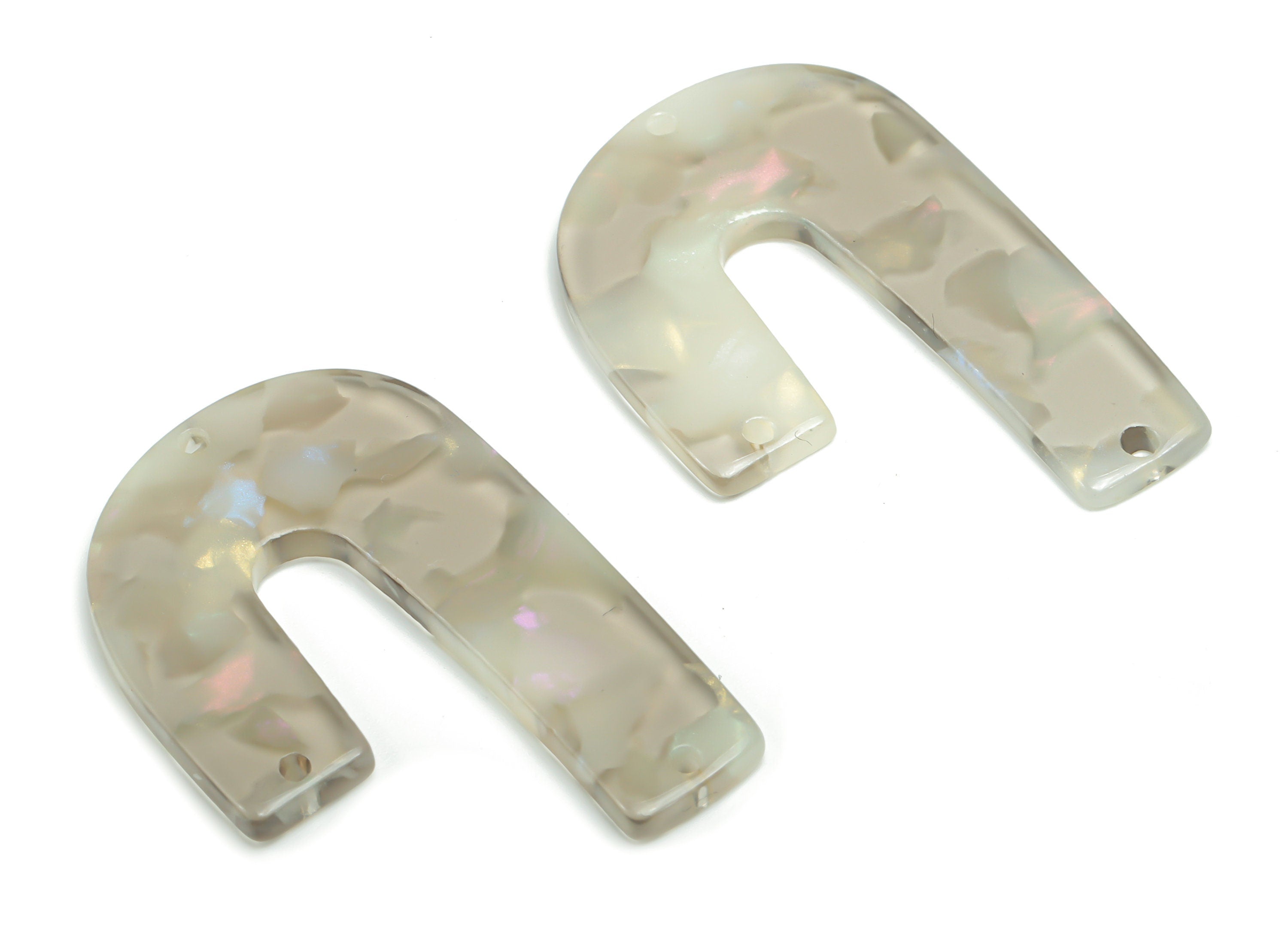 Acetate J Earring Connectors - Acetate U Charms and Pendant - 3 Holes - Jewelry Supplies - Color Code:A776 - 39.95x26.6x2.51mm - AC2376-A776 - DOMEDBAZAAR