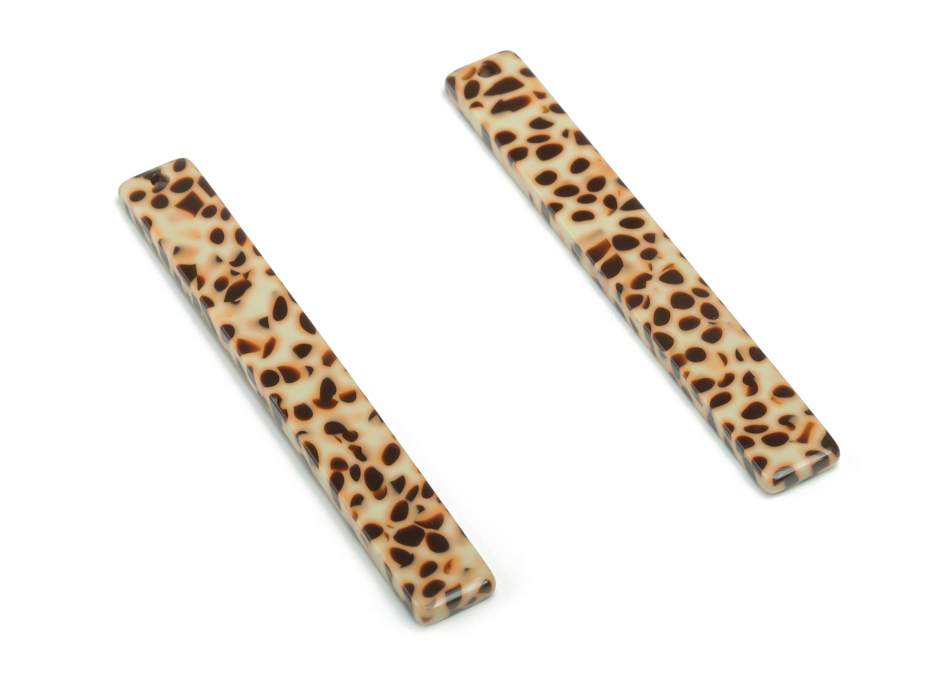 Acetate Long Stick Earring Charms - Acetate Long Rectangle Pendant - Jewelry Supplys - Color Code: A789 - 59.79x7.74x2.5mm - AC1049-A789 - DOMEDBAZAAR